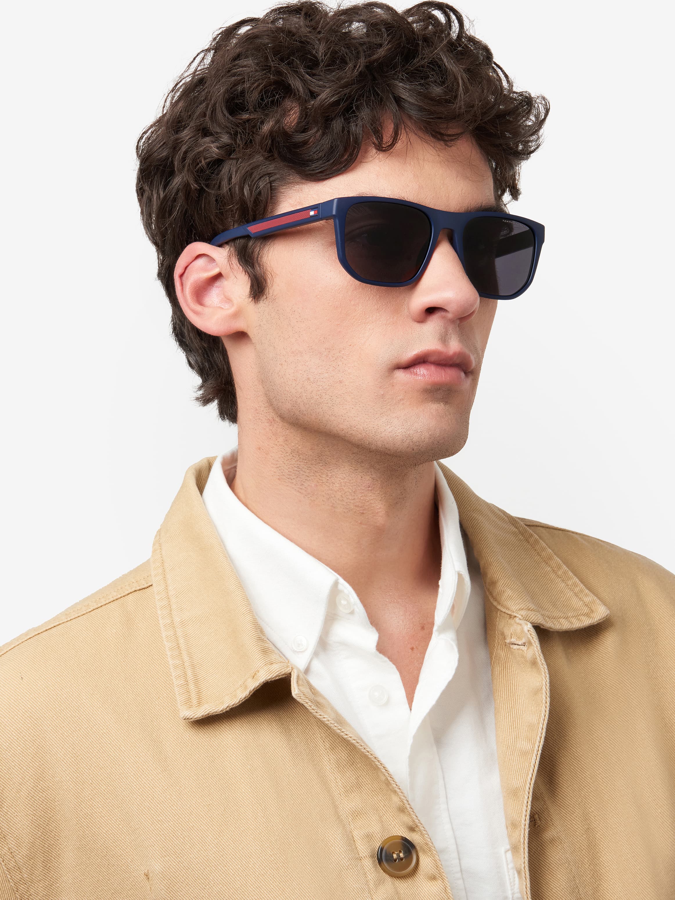 Man Rectangular Sporty Sunglasses