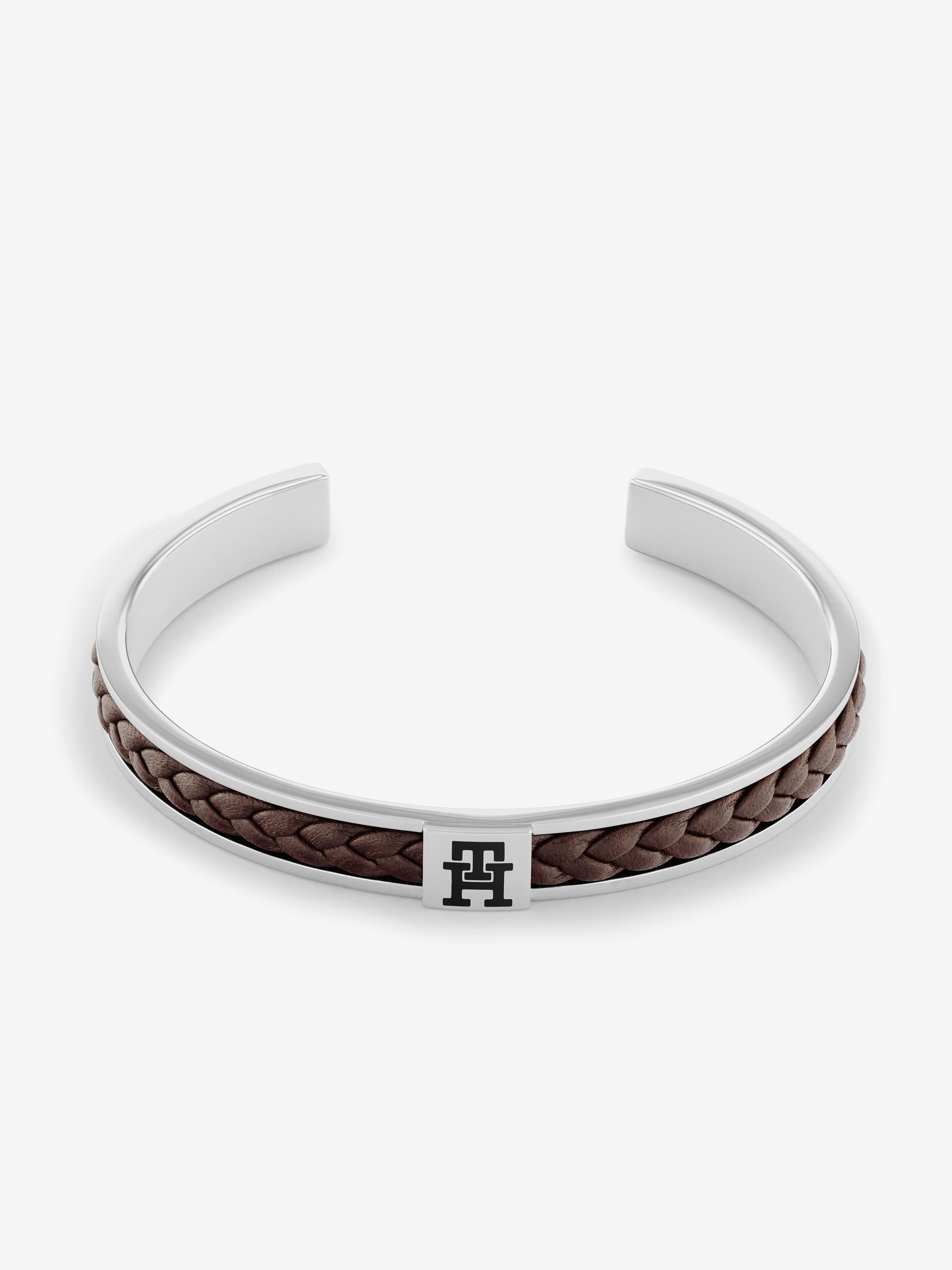 Tommy Hilfiger Metal Meets Braids Mens Bangle