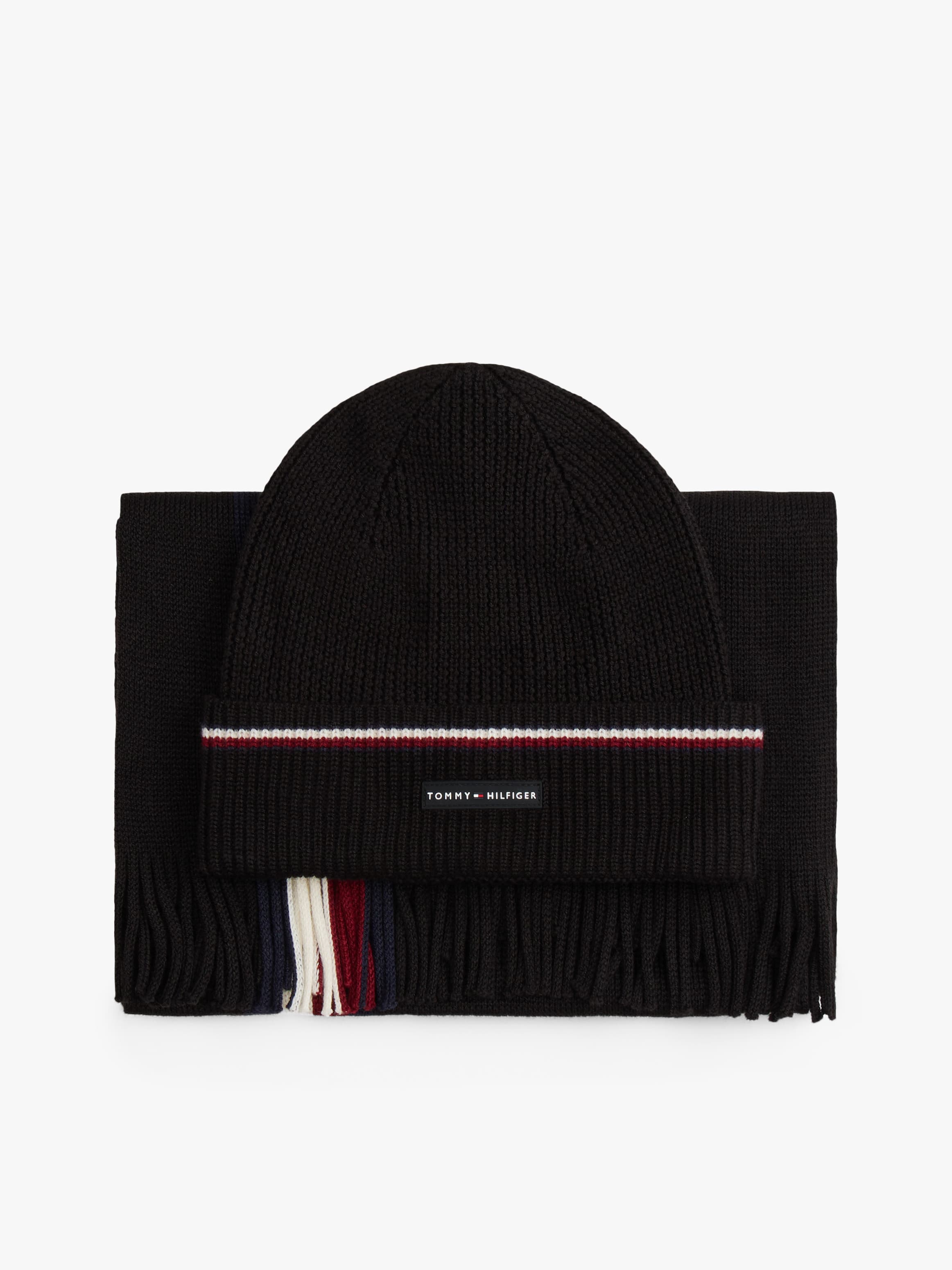 Rubberised Logo Beanie and Scarf Gift Set