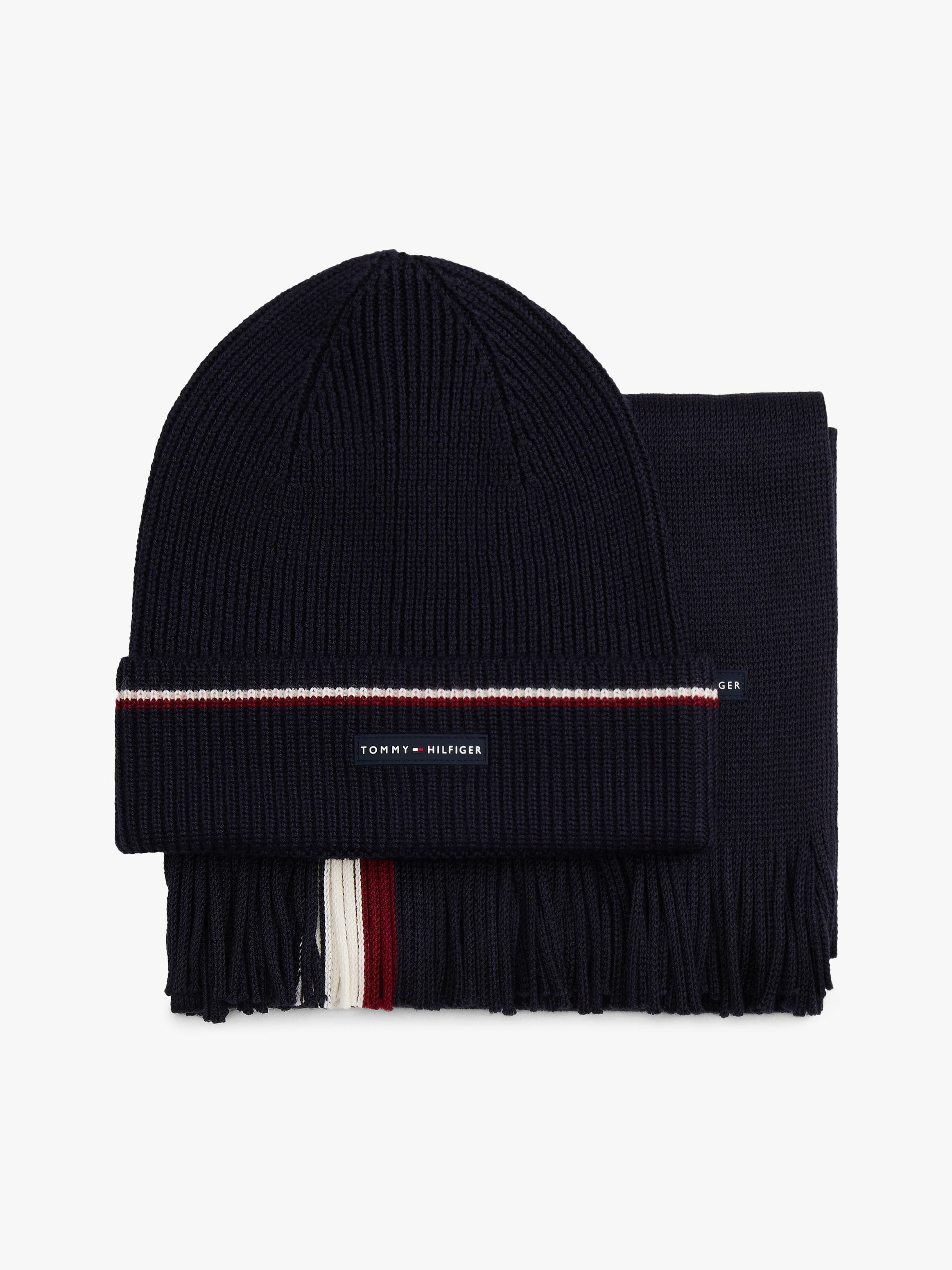 Rubberised Logo Beanie and Scarf Gift Set