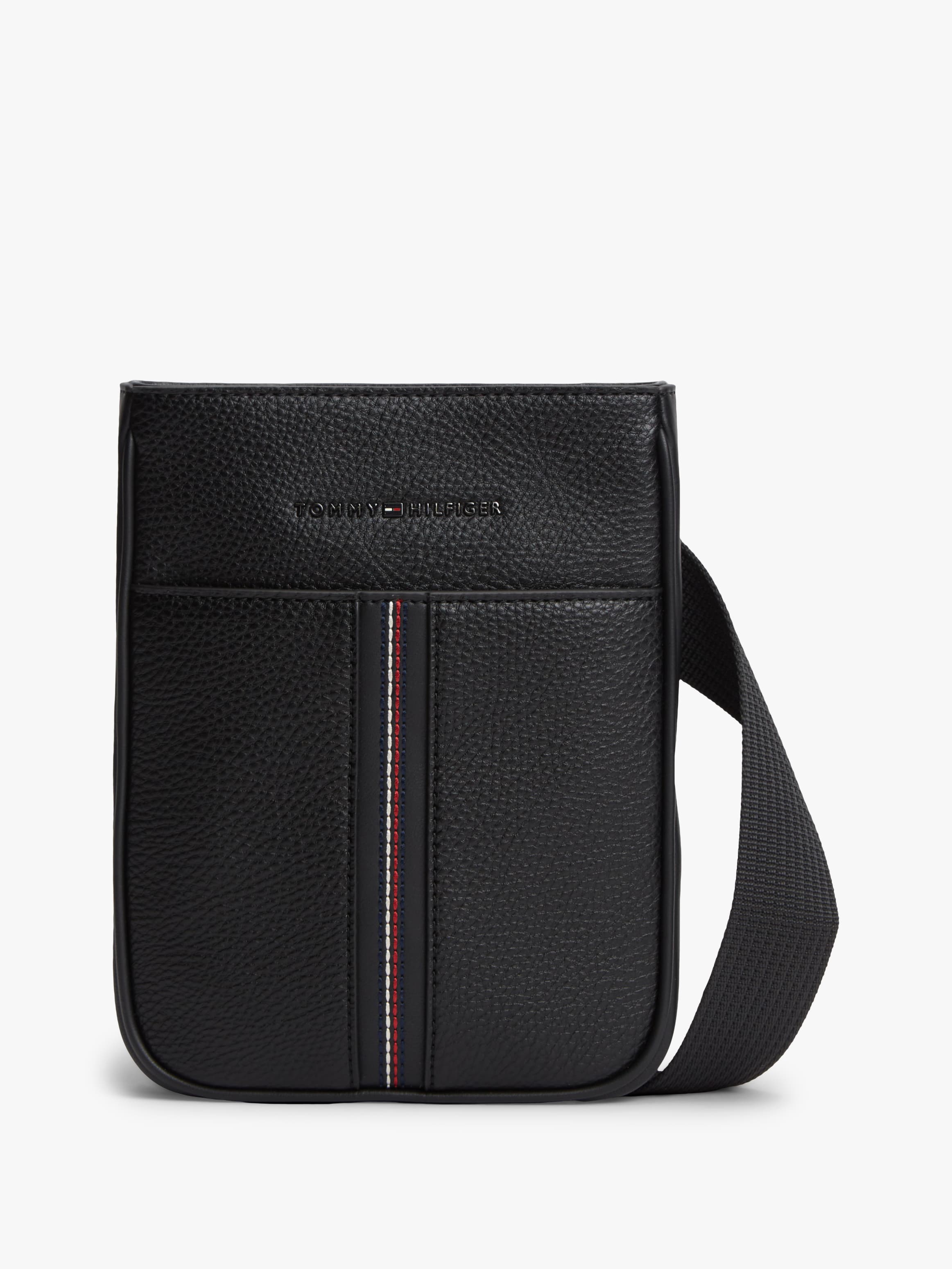 Metal Logo Pebble Grain Crossbody Bag
