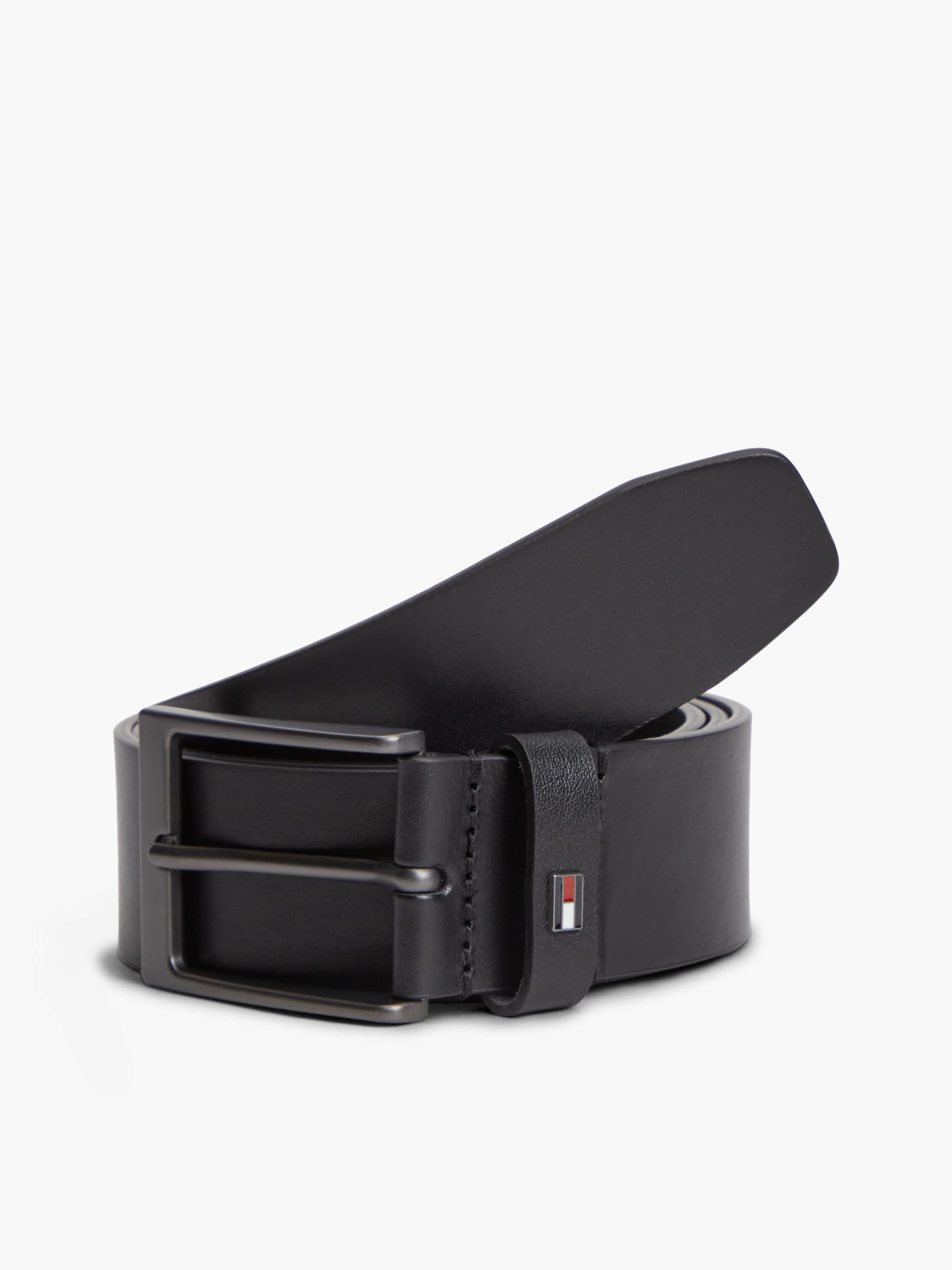 Leather Tonal Rectangular Buckle Belt