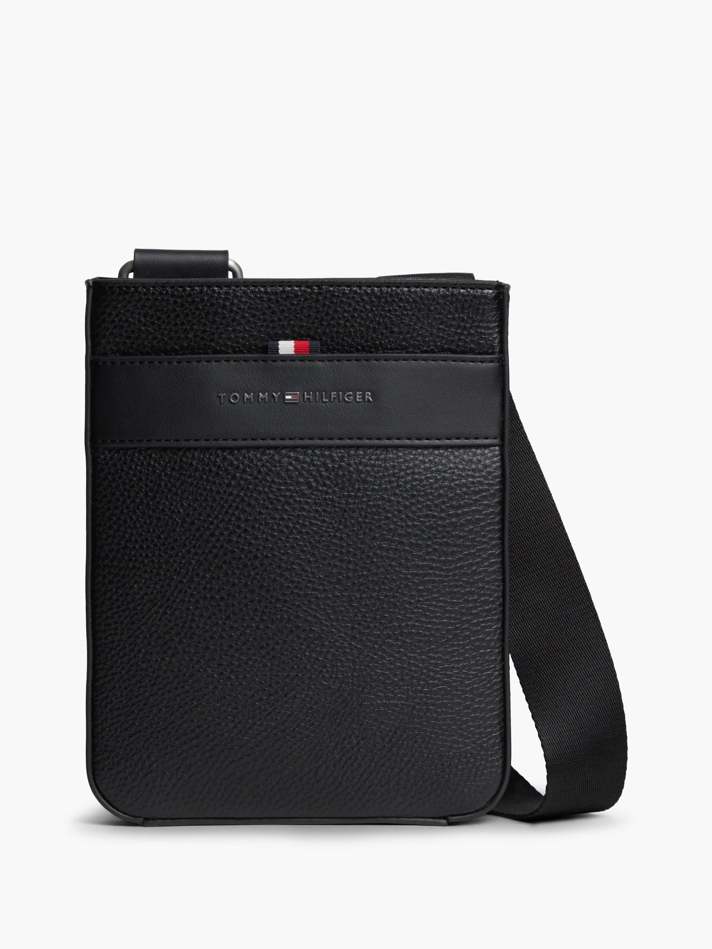 Metal Logo Textured Crossbody Bag