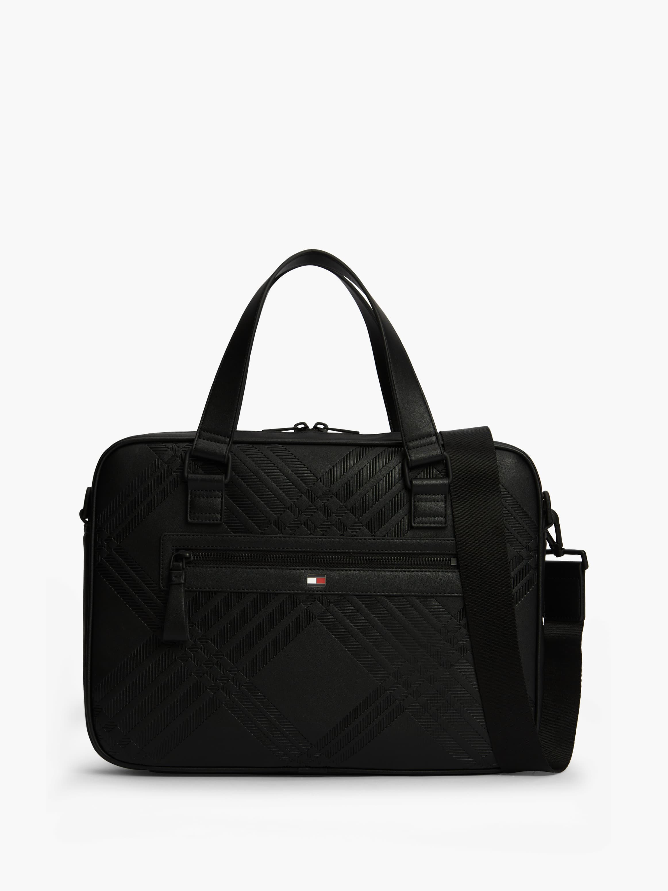 Corporate Flag Check Textured Laptop Bag