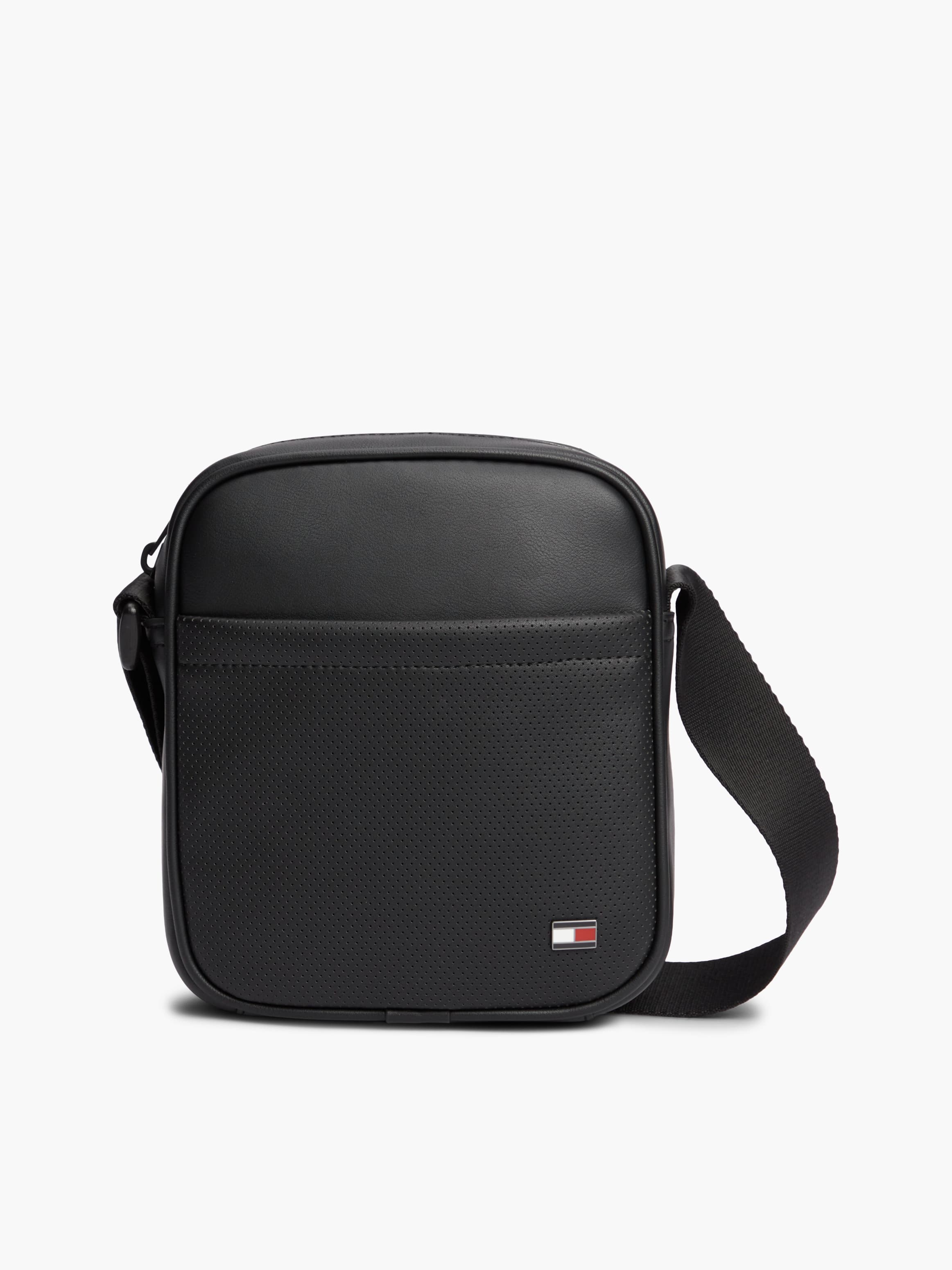 Enamel Flag Perforated Crossbody Reporter Bag