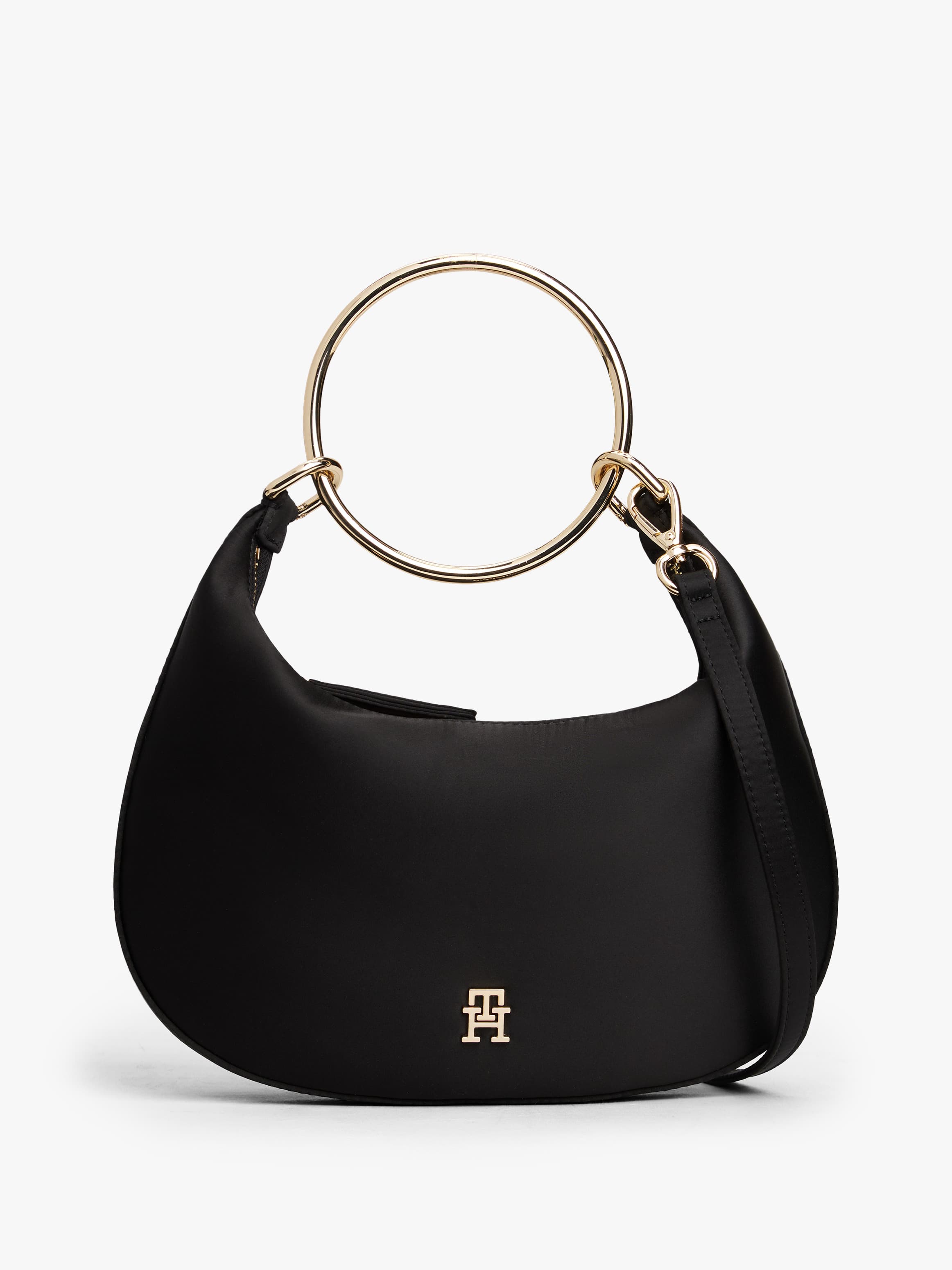 Satin Bracelet Handle Hobo Bag