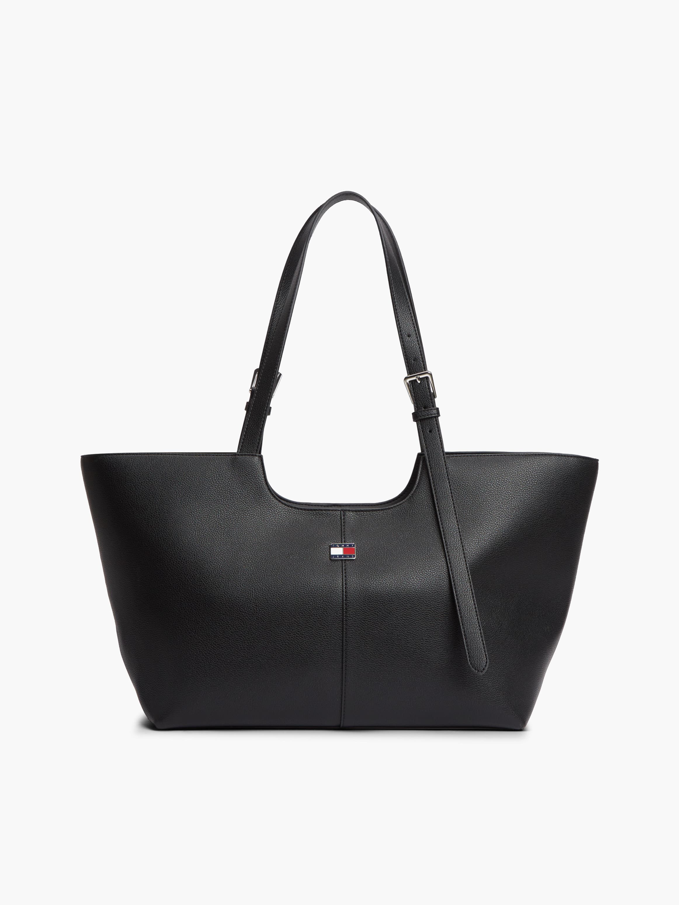 City Enamel Logo Buckle Tote Bag