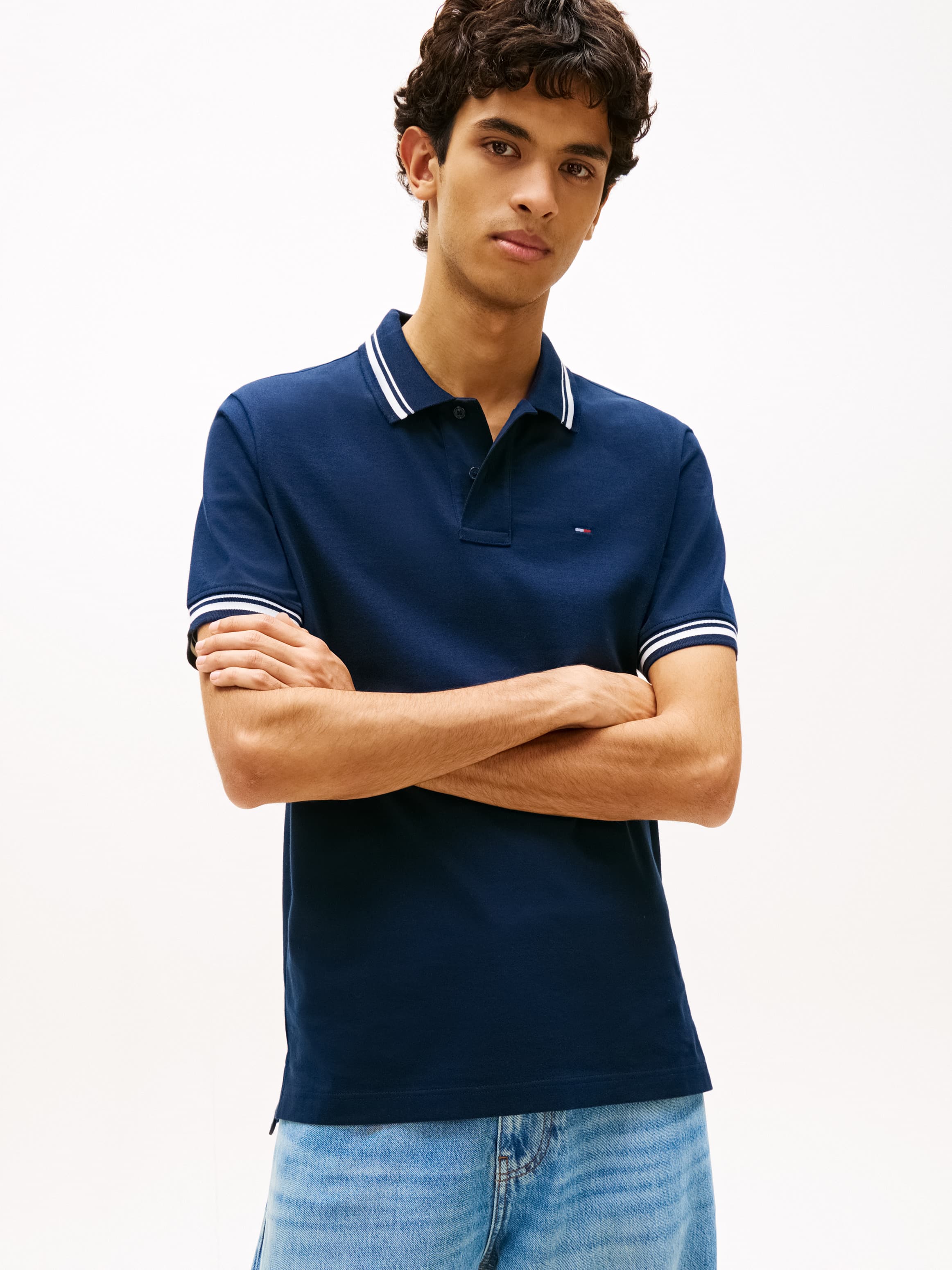 Tommy Flag Regular Fit Tipped Polo Shirt