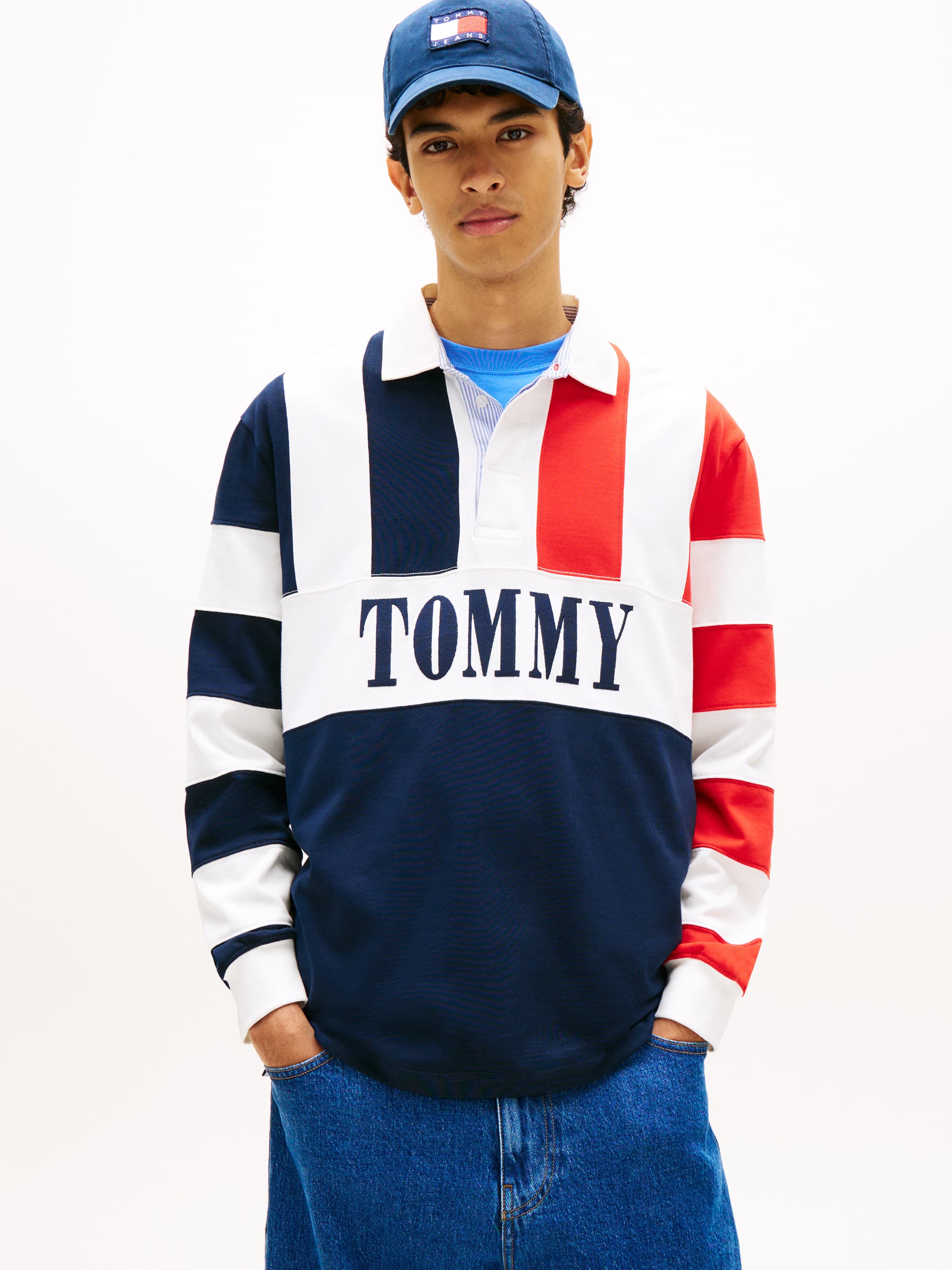 Relaxed Fit Colour-Blocked Rugby Shirt
