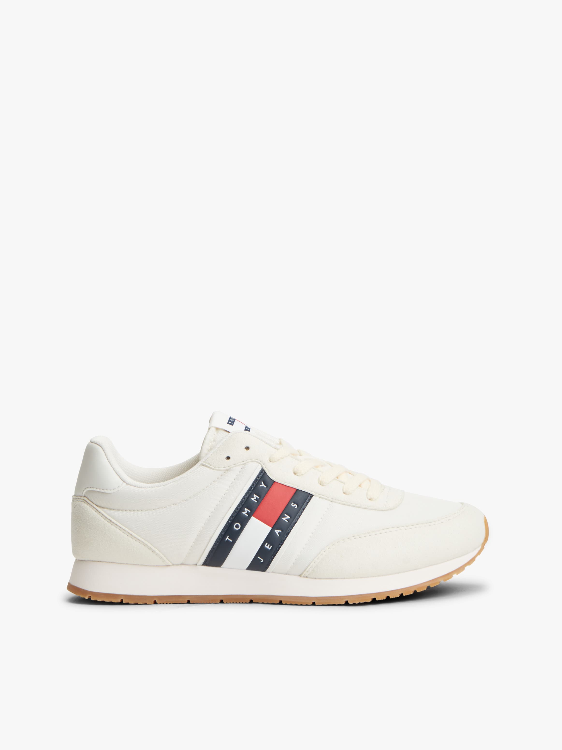 Logo Mixed Texture Trainers