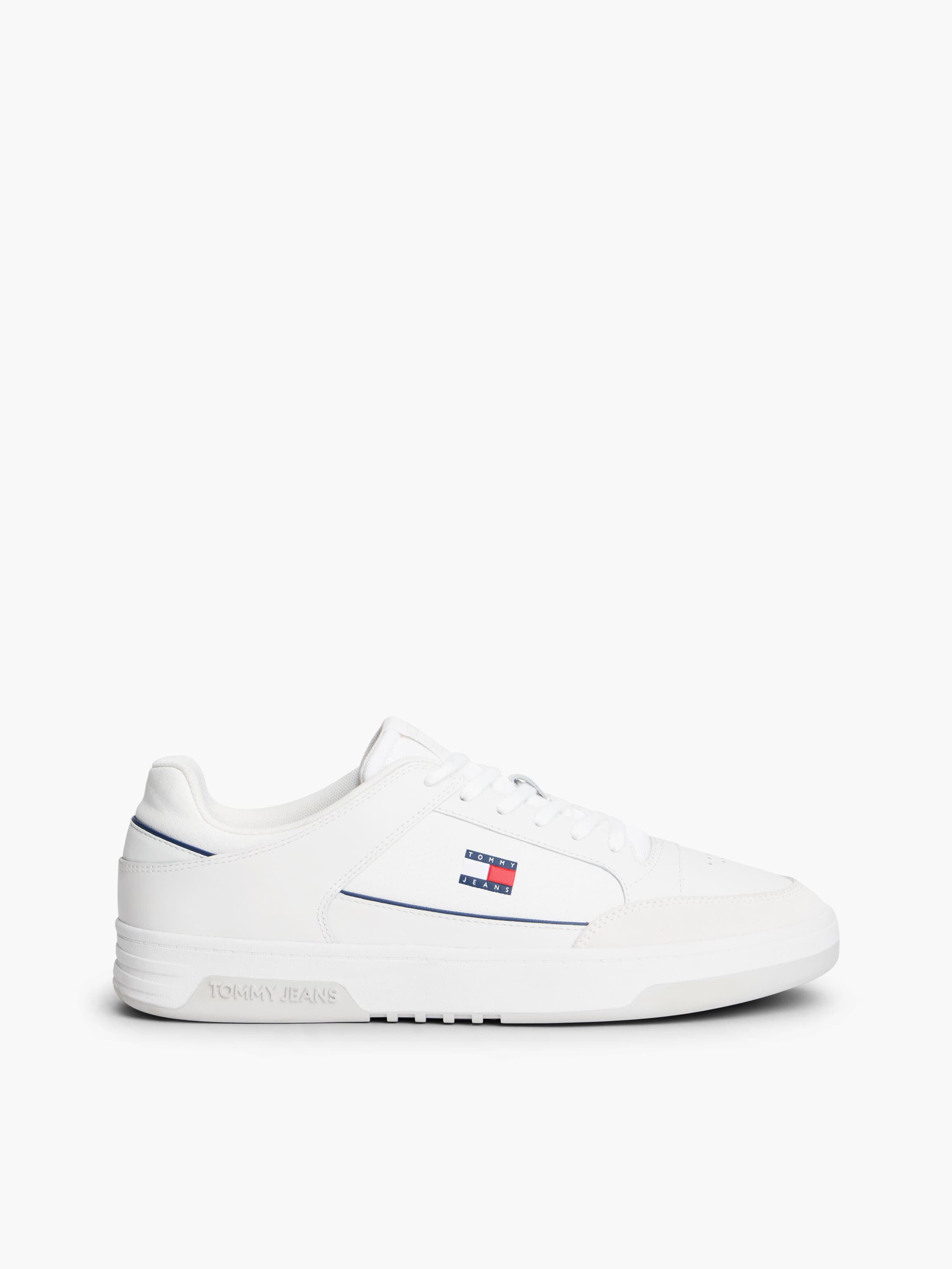 Leather Mixed Texture Basketball Trainers