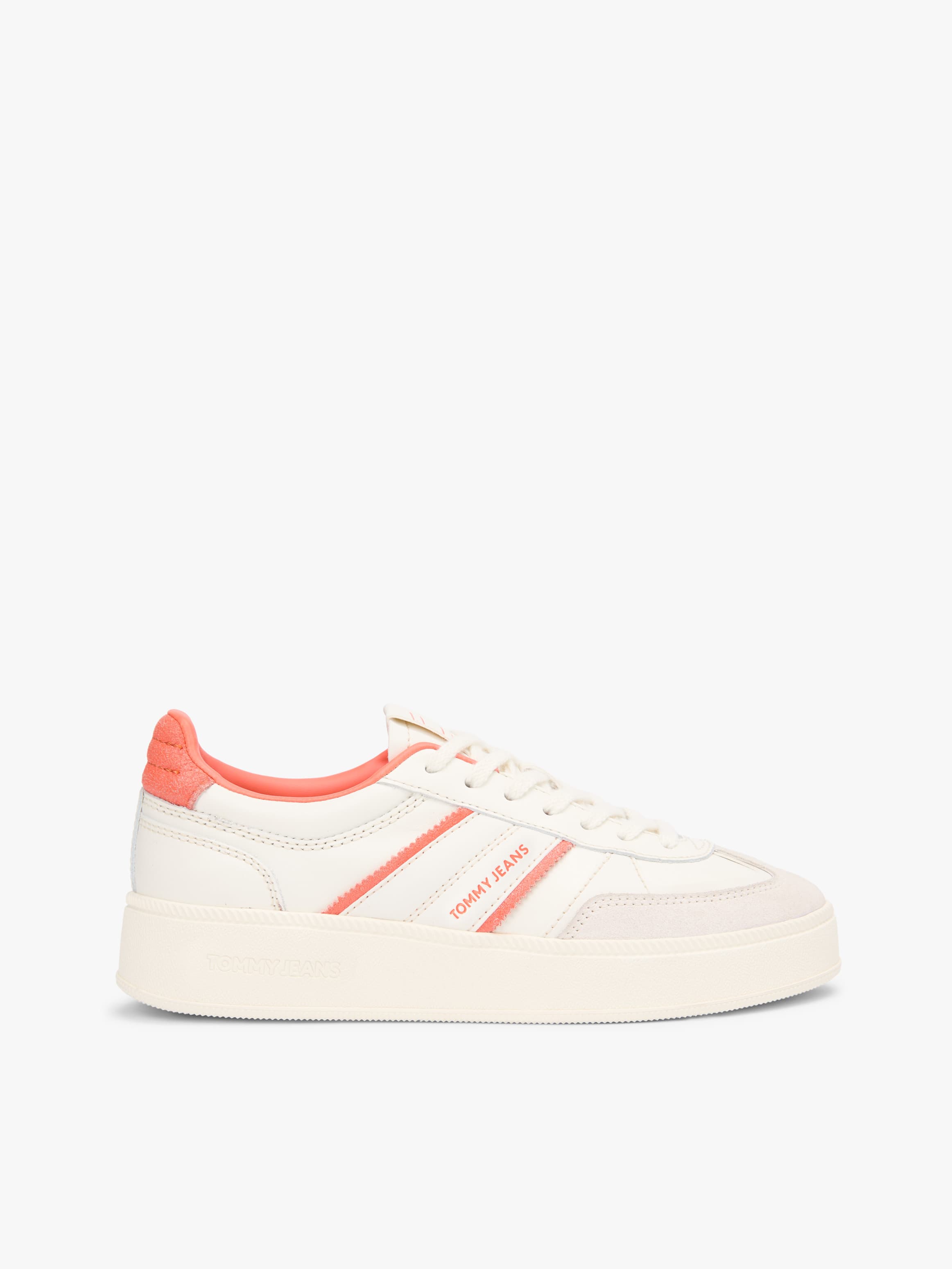The Greenwich Leather Mixed Texture Platform Trainers