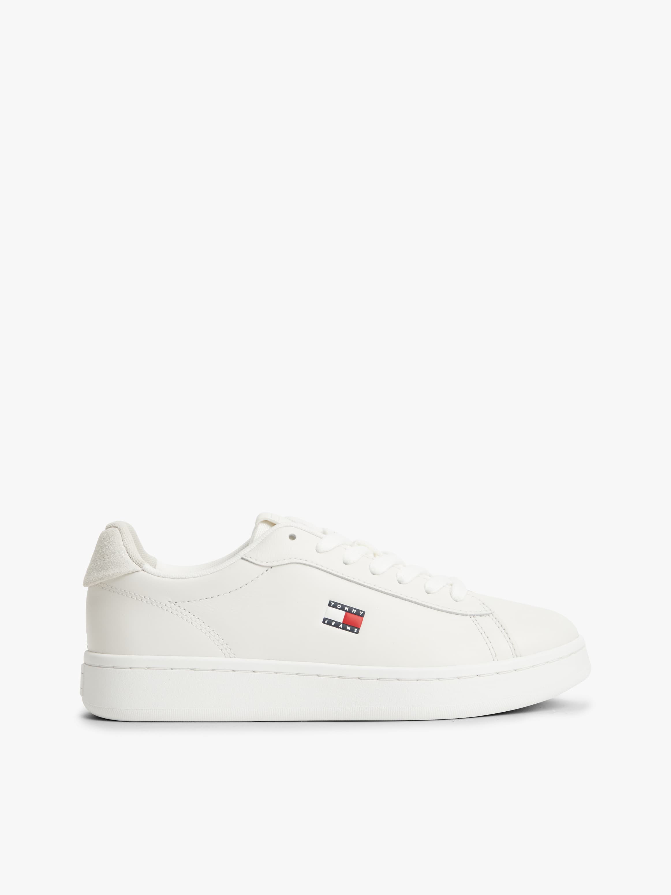 Contrast Heel Leather Archive Court Trainers