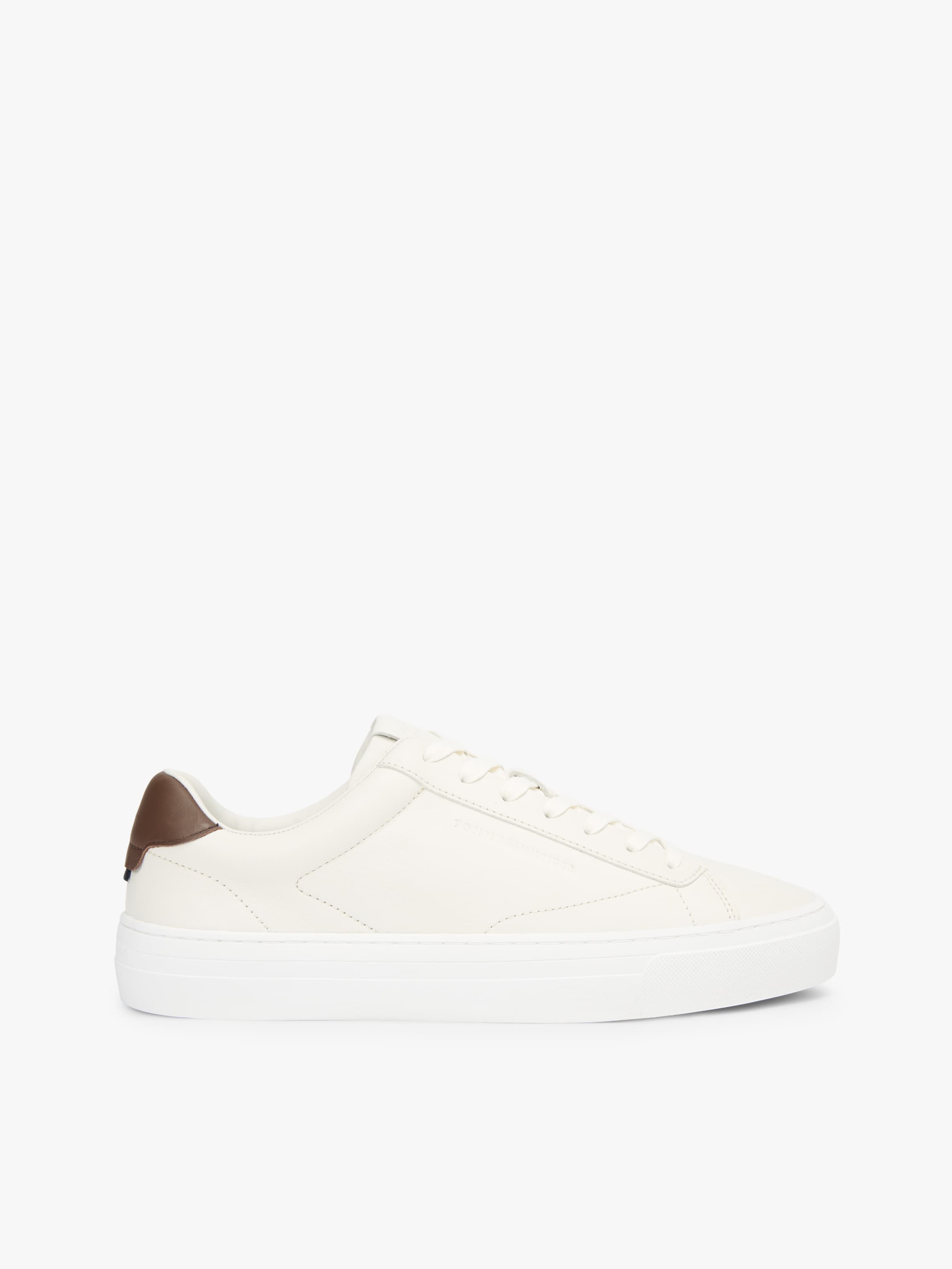 Leather Debossed Logo Cupsole Trainers