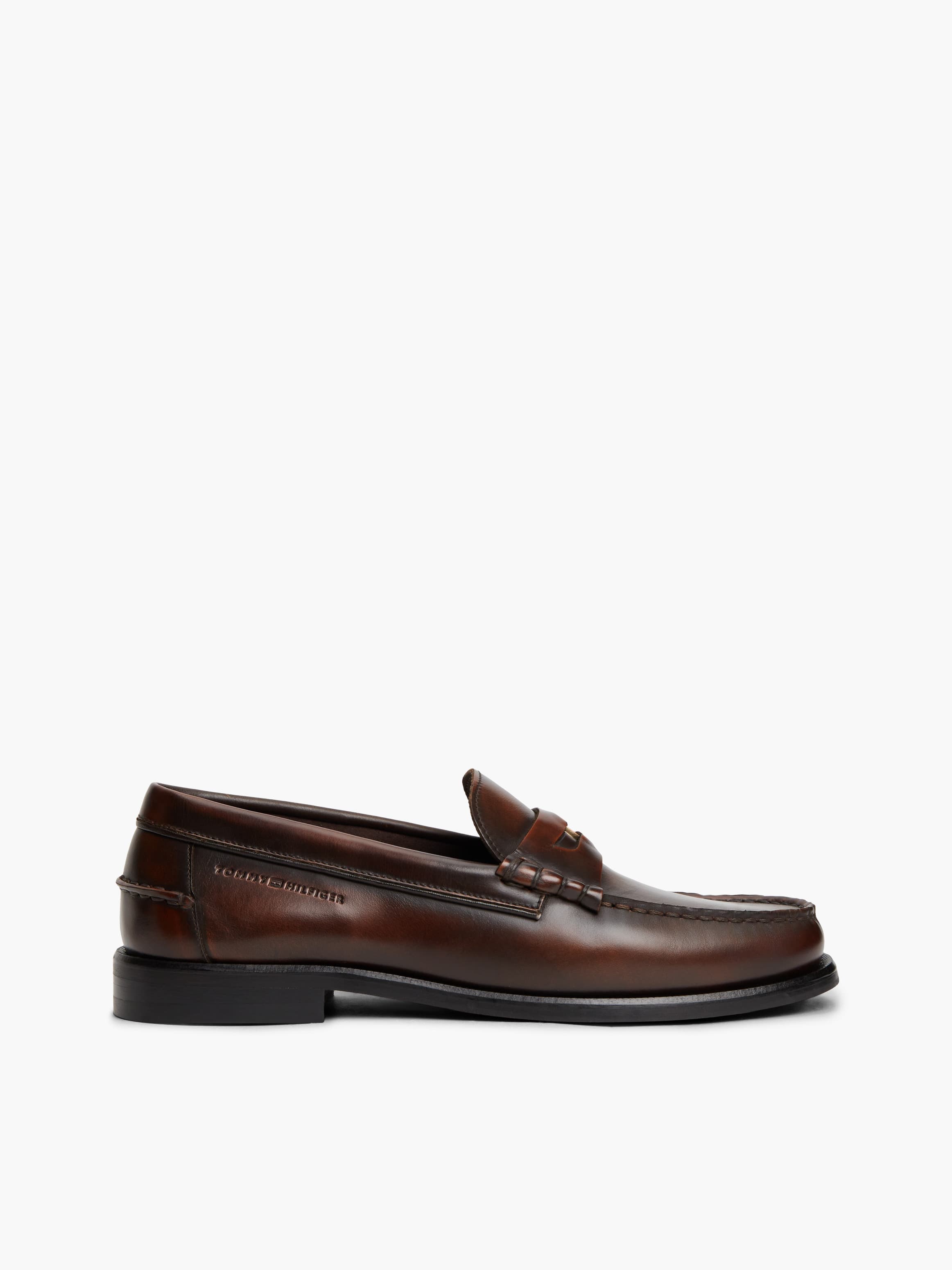 New York Label Leather Penny Loafers