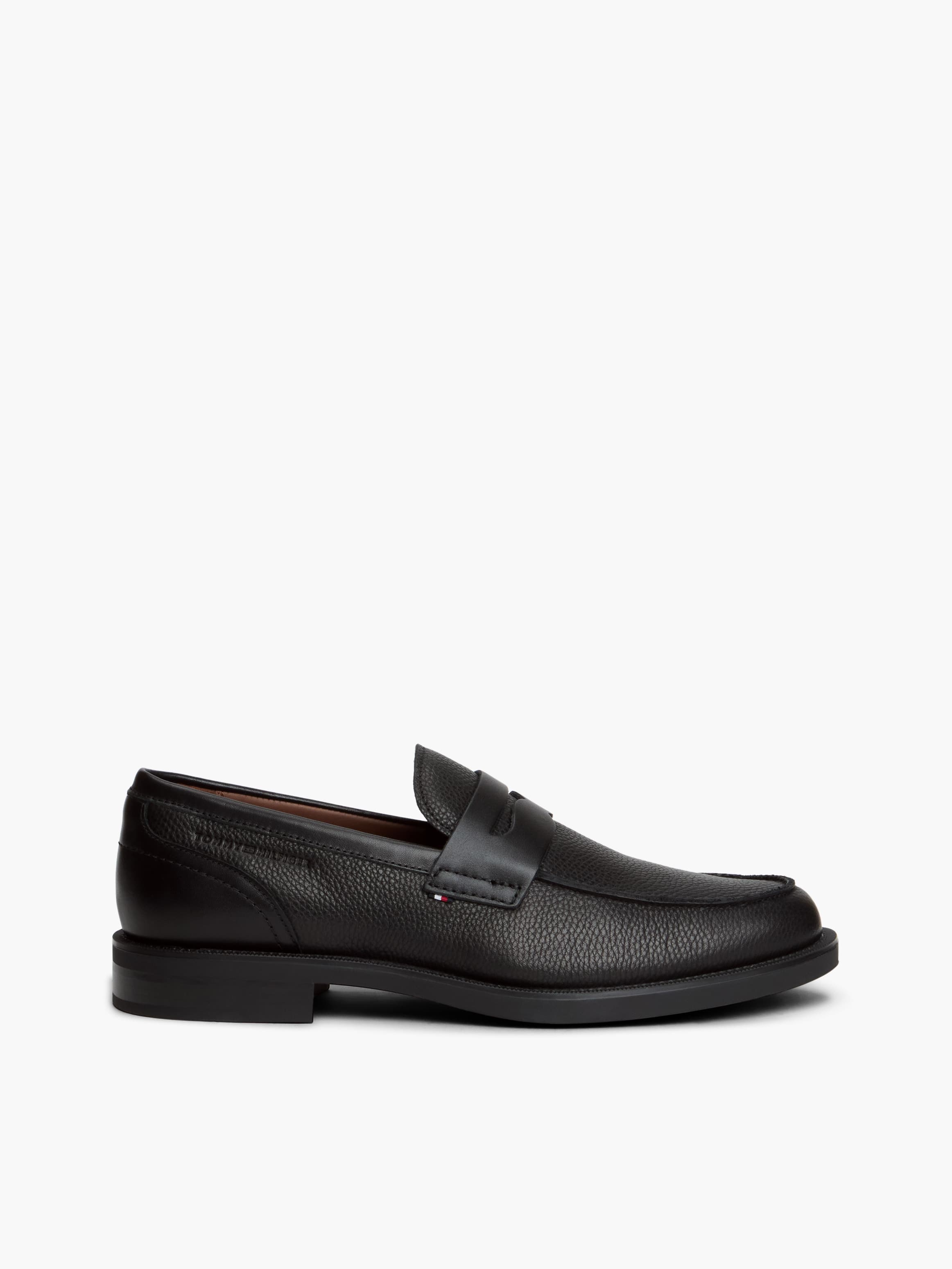 Pebble Grain Leather Penny Loafers