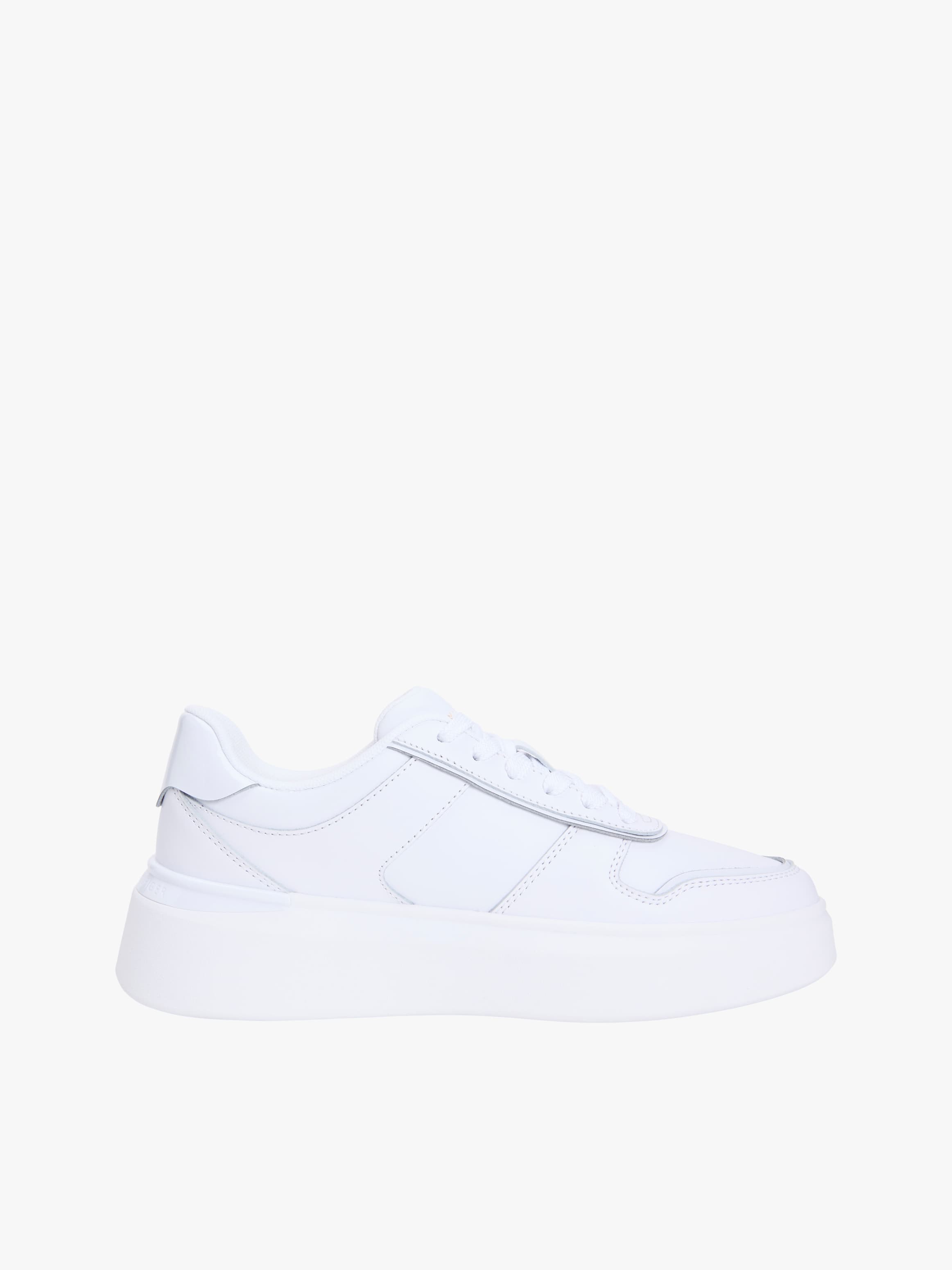 Leather Patent Heel Platform Trainers