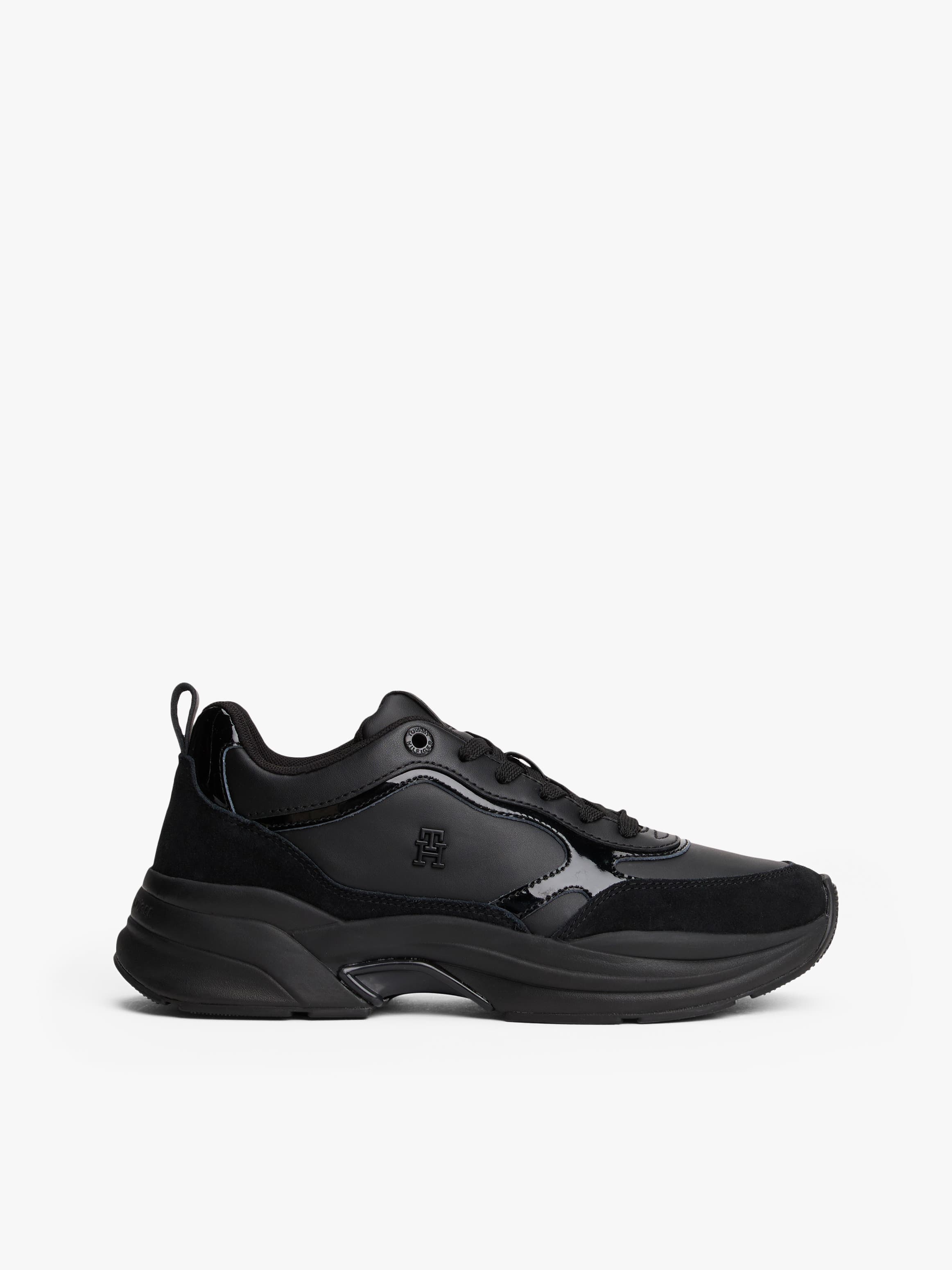 Leather Patent Chunky Trainers