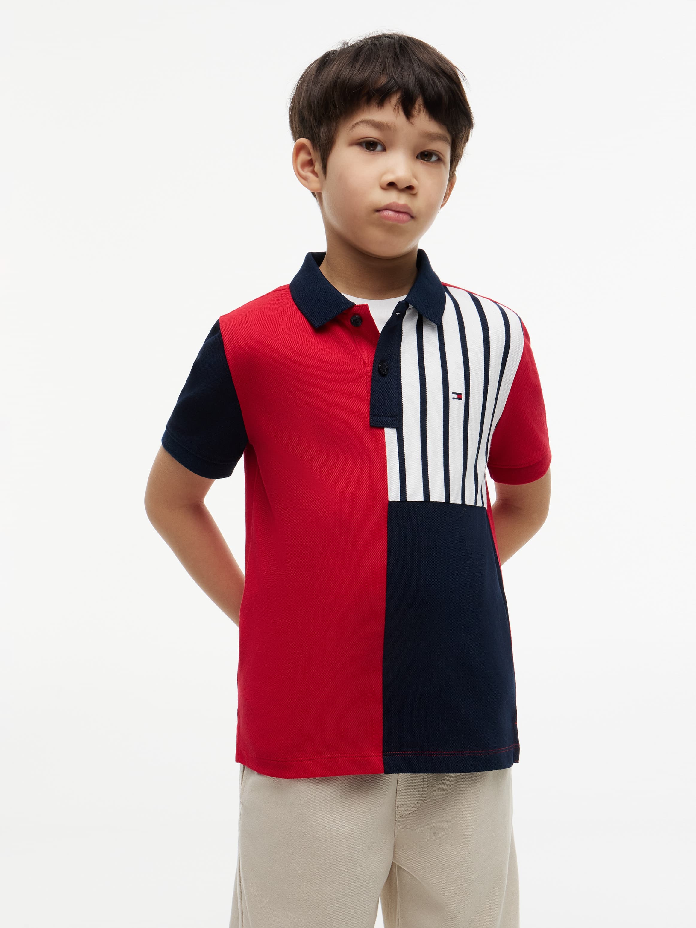 Regular Fit Colour-Blocked Pique Polo Shirt