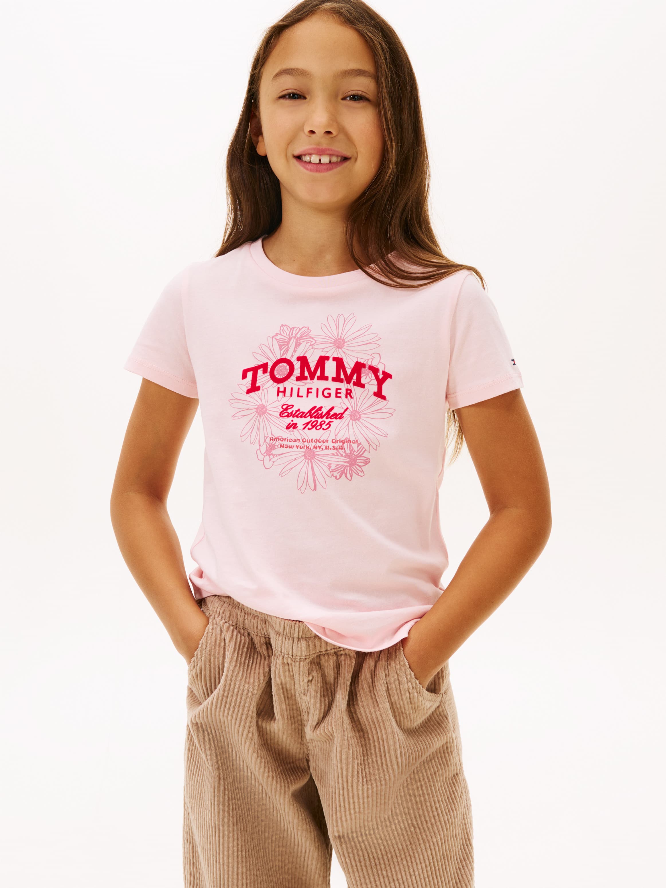 Floral Flock Logo Slim T-Shirt