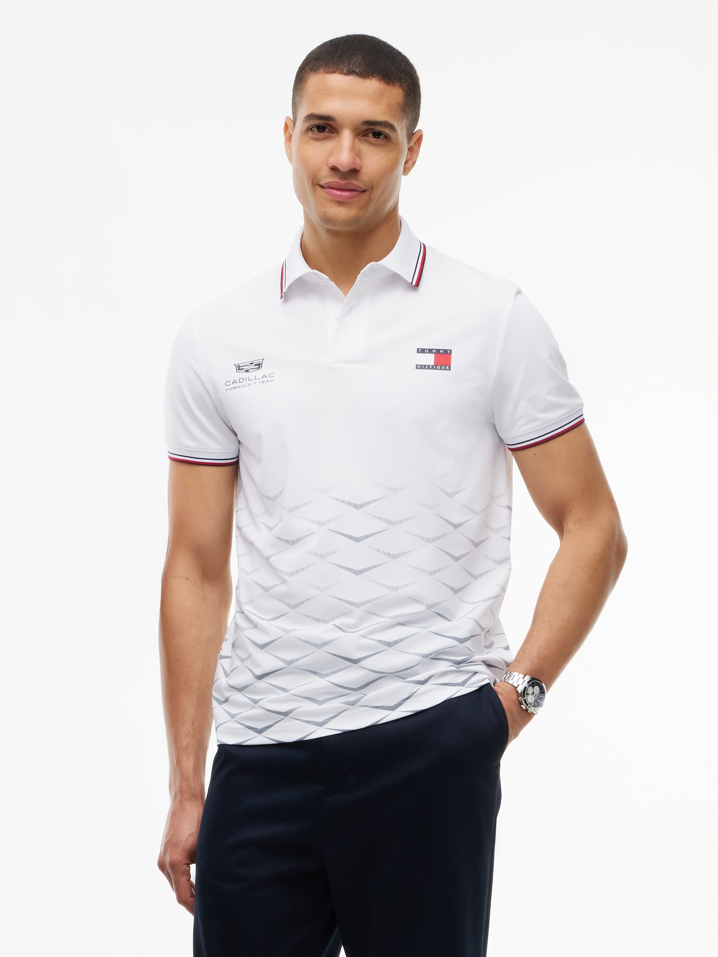 TH x Cadillac Formula 1® Team Regular Fit Pérez Chevron Polo Shirt