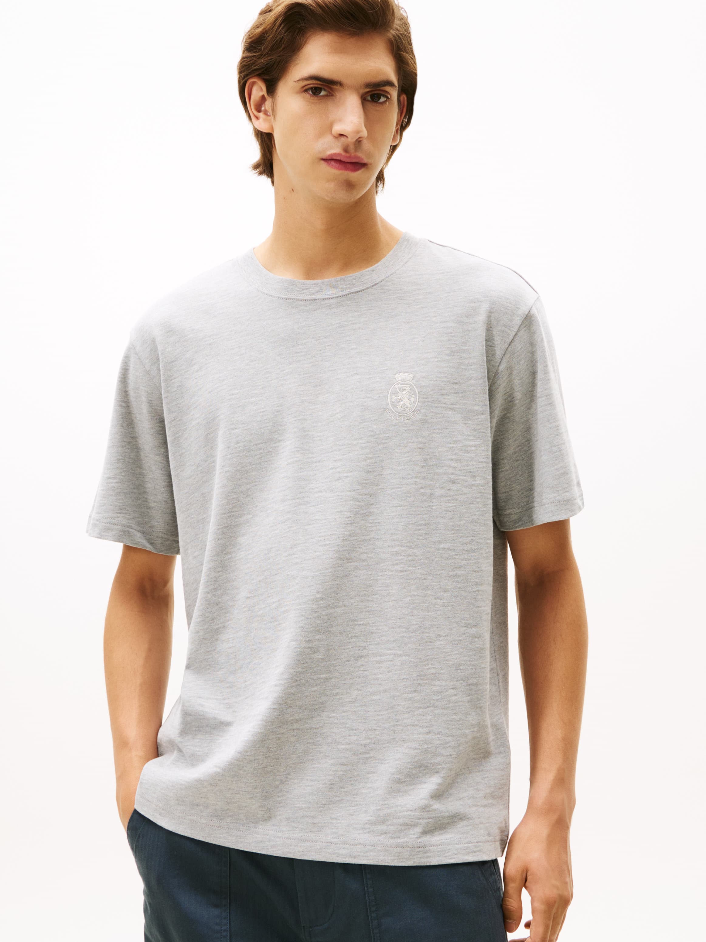 Varsity Textured Crest Embroidery T-Shirt