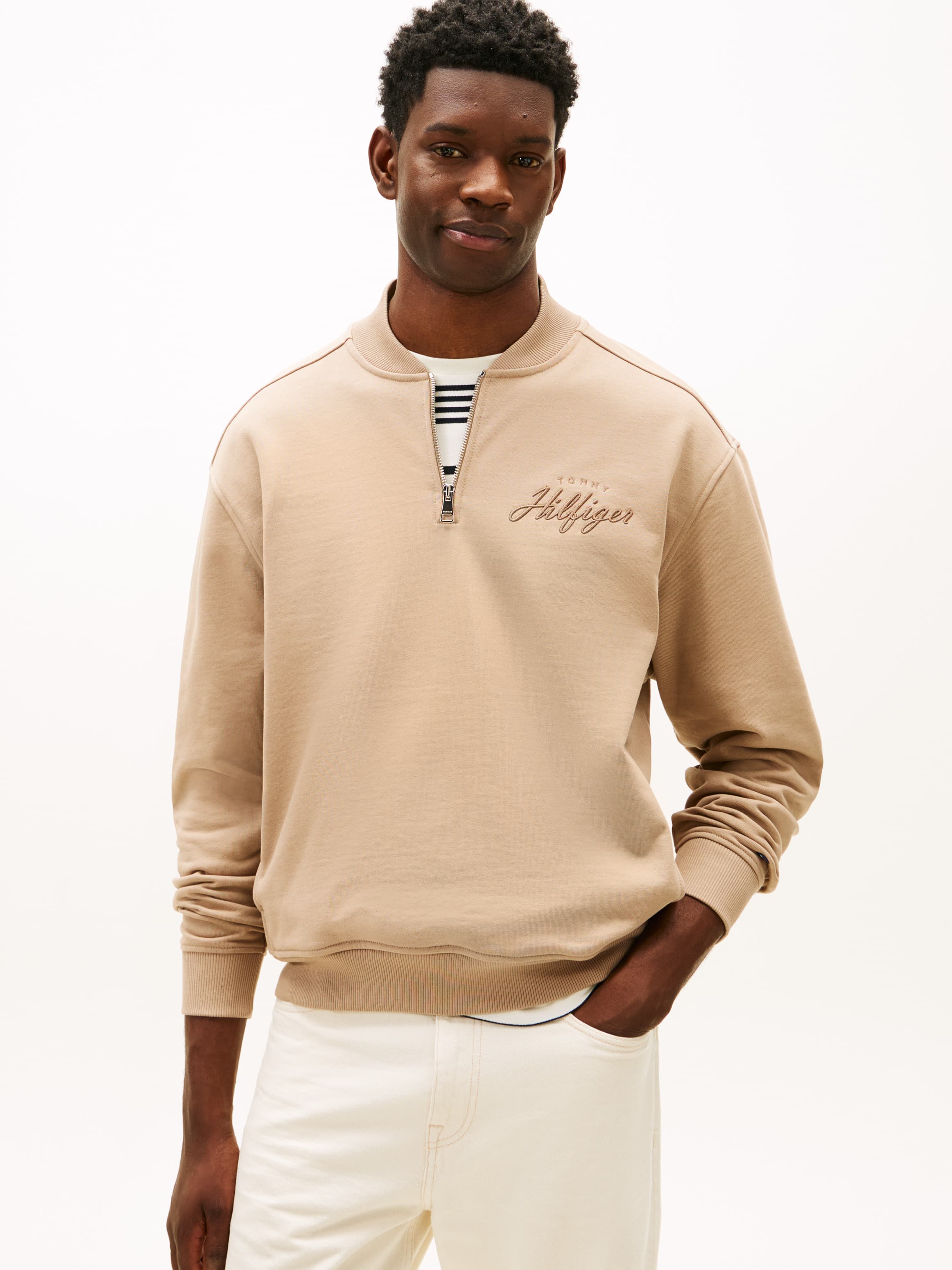 Baseball Collar Quarter-Zip Jumper