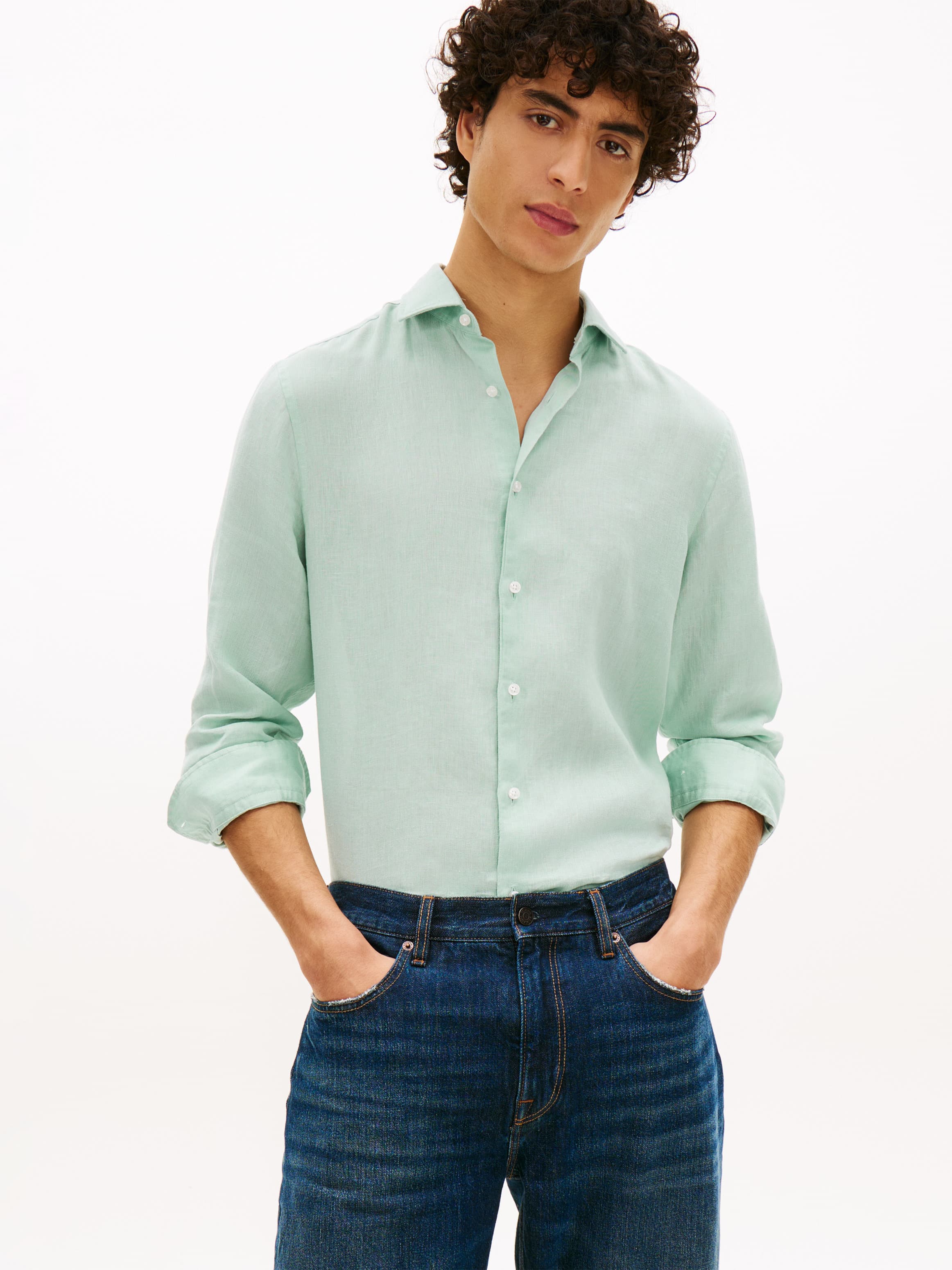 Smart Casual Slim Fit Pure Linen Shirt