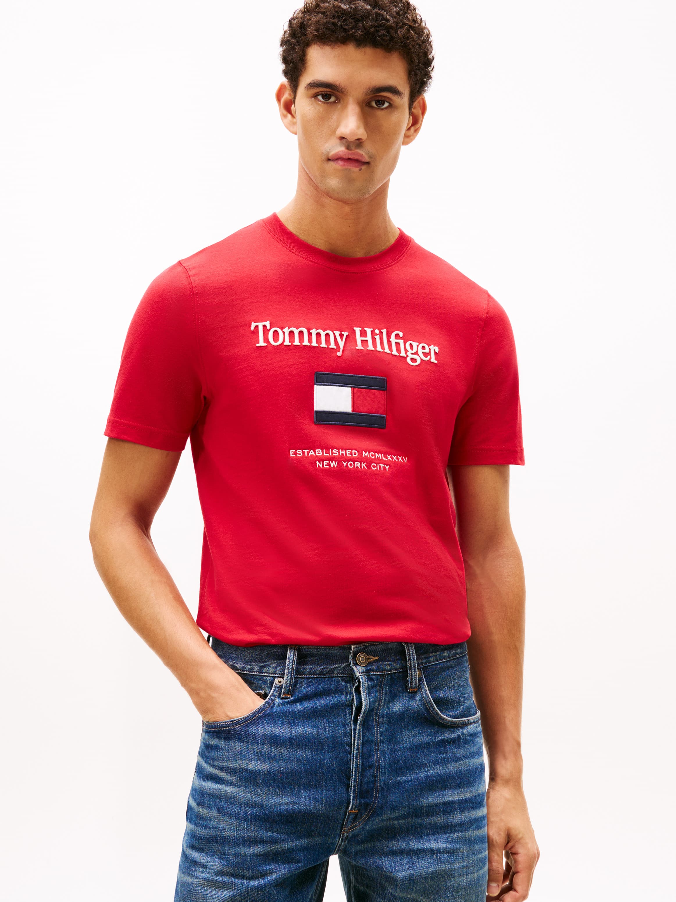 Logo Embroidery Crew Neck T-Shirt