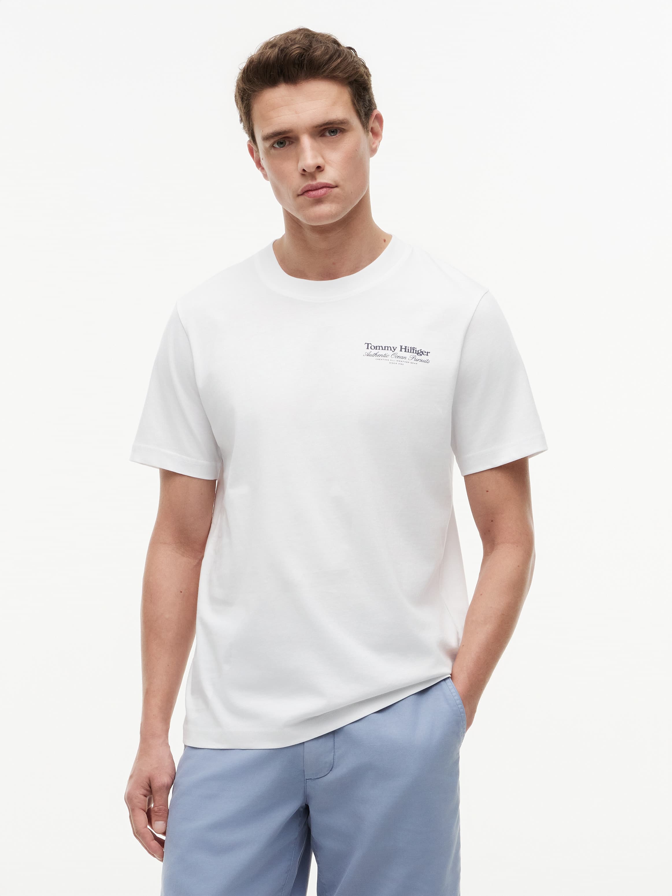 Back Graphic Jersey Crew Neck T-Shirt