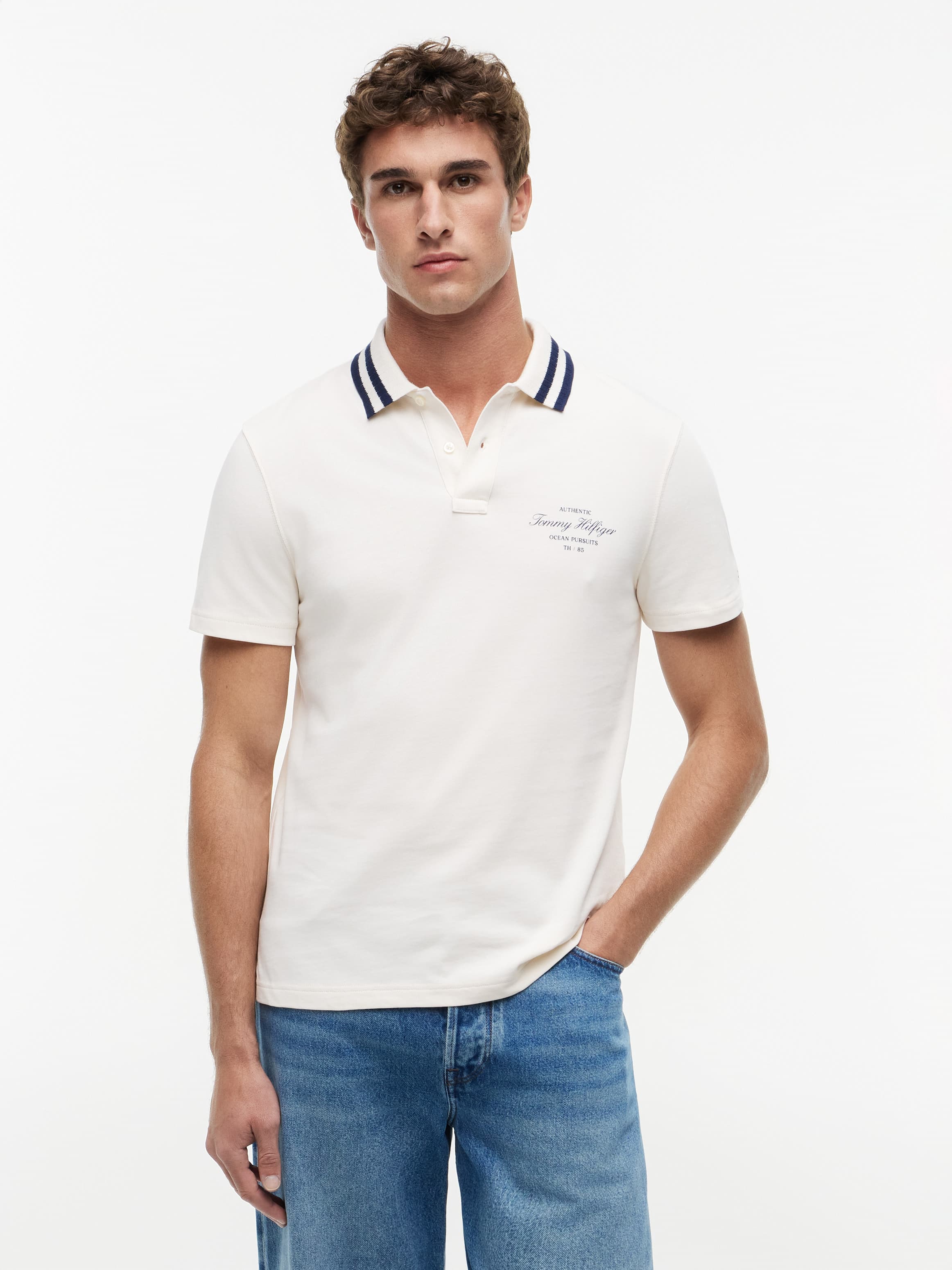Regular Fit Tipped Collar Jersey Polo Shirt
