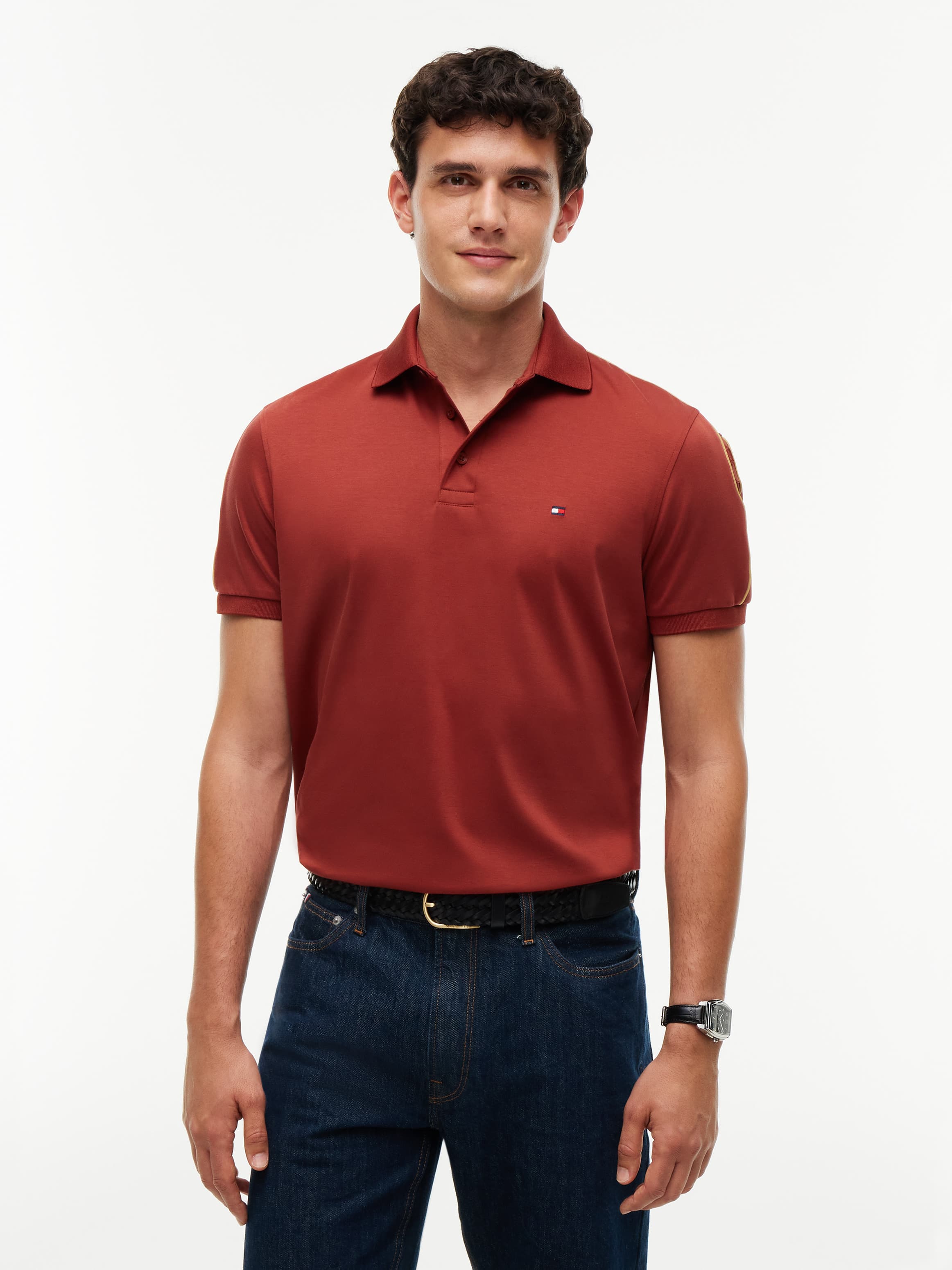 Regular Fit Logo Tape Polo Shirt