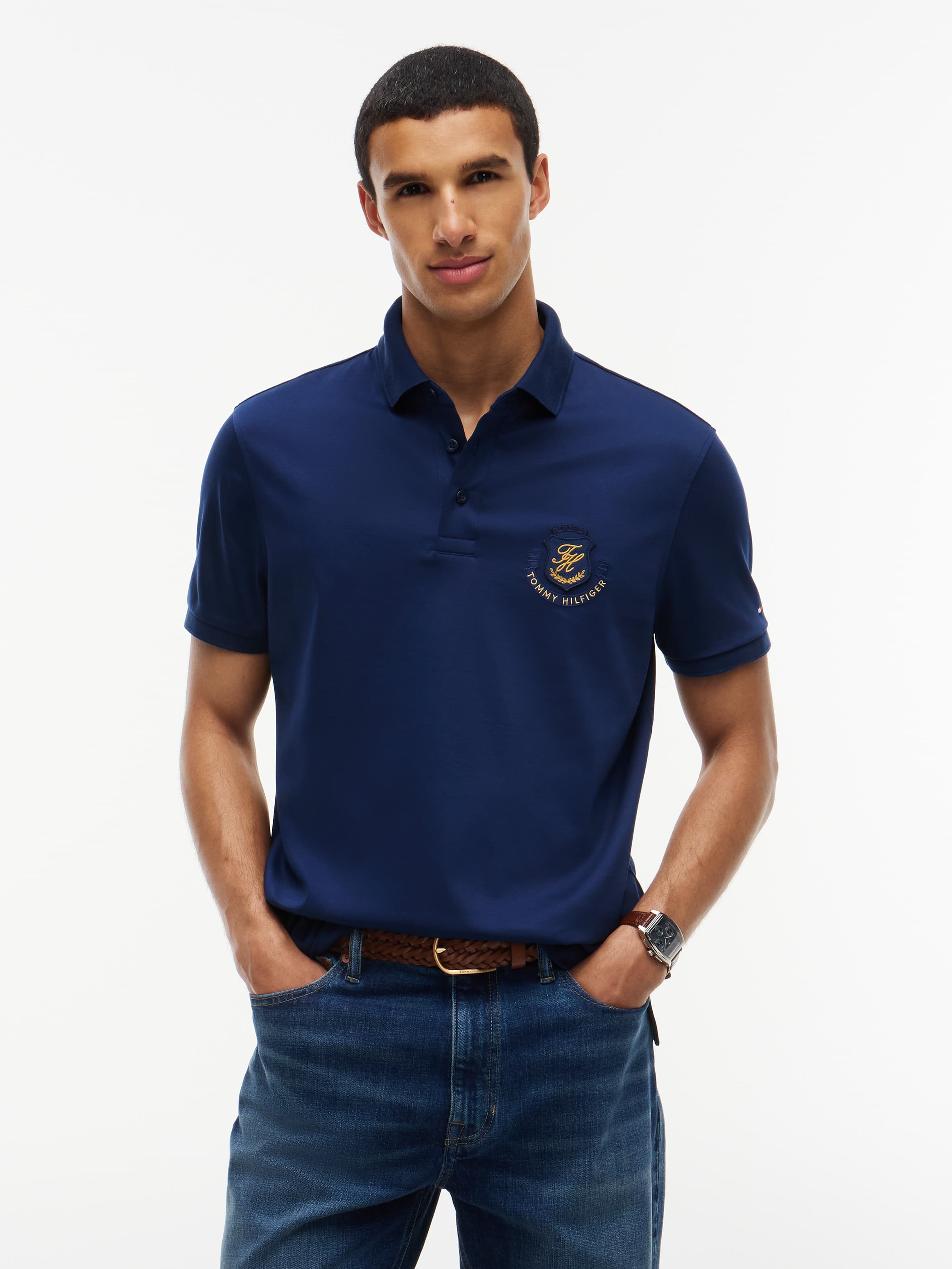 Regular Fit Shield Logo Polo Shirt