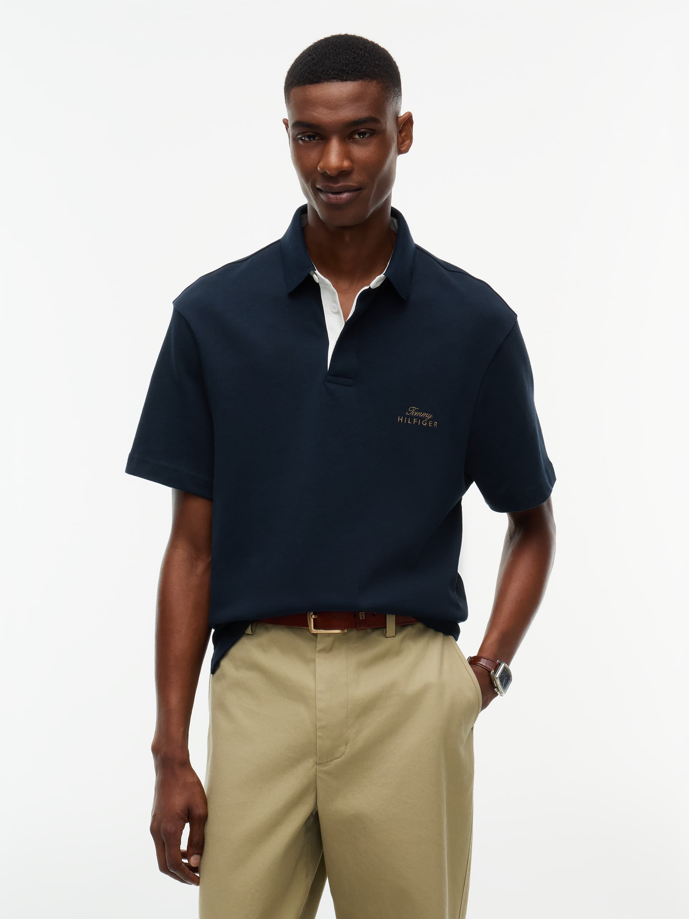 Relaxed Fit Logo Jersey Polo Shirt