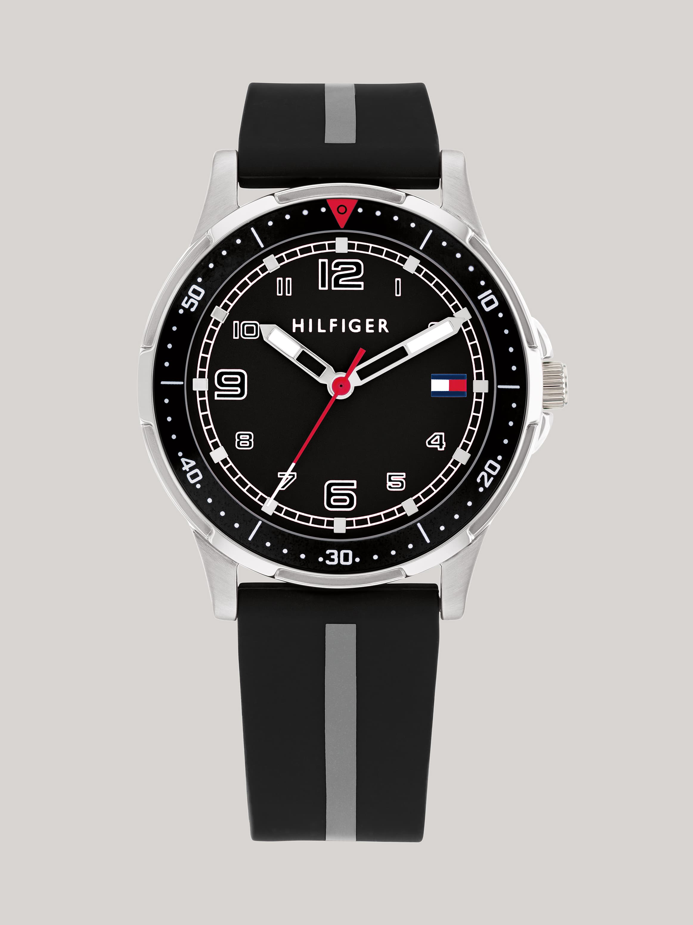 Black Silicone Strap Watch
