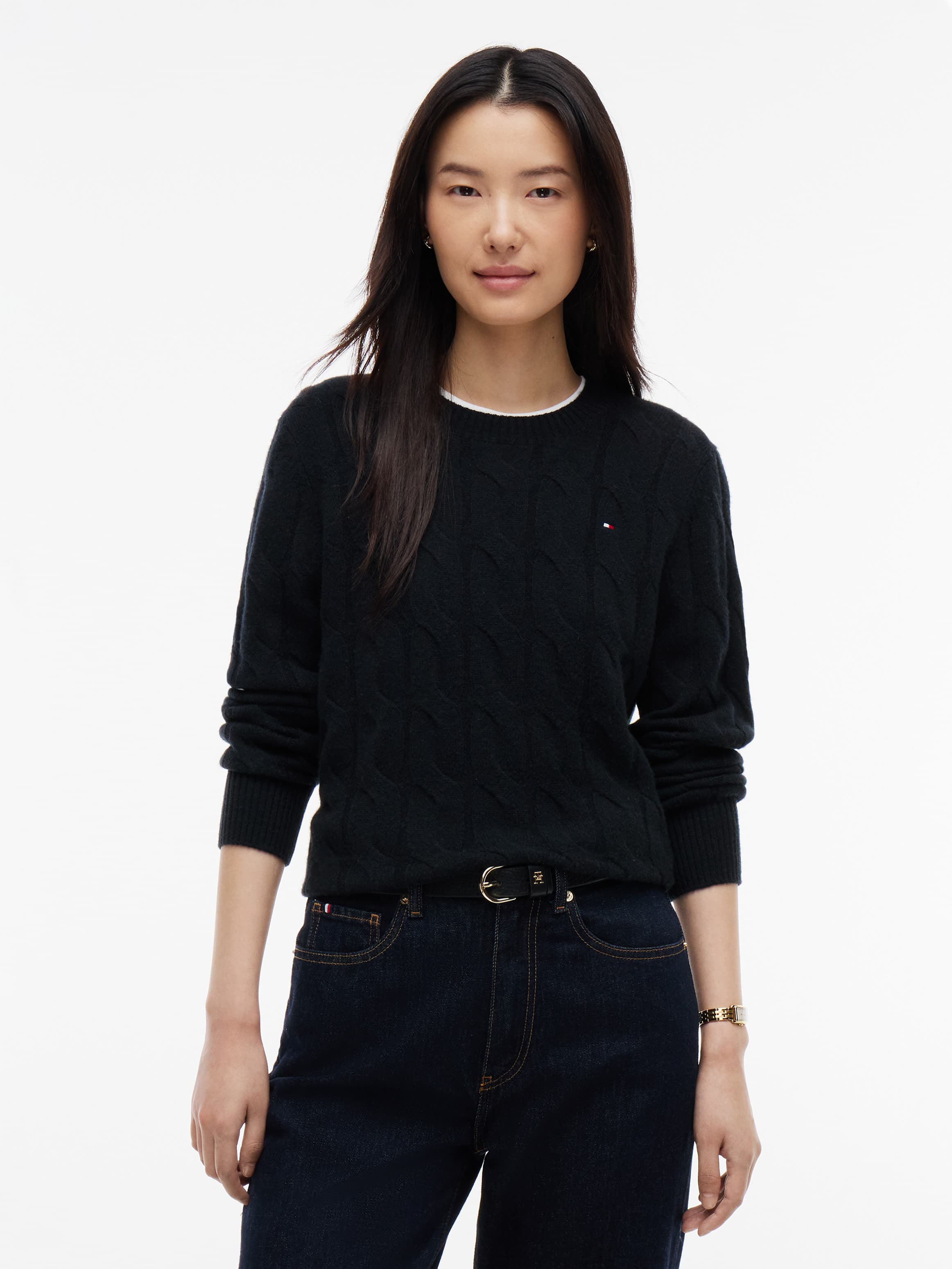 Pure Wool Chain Cable Knit Jumper
