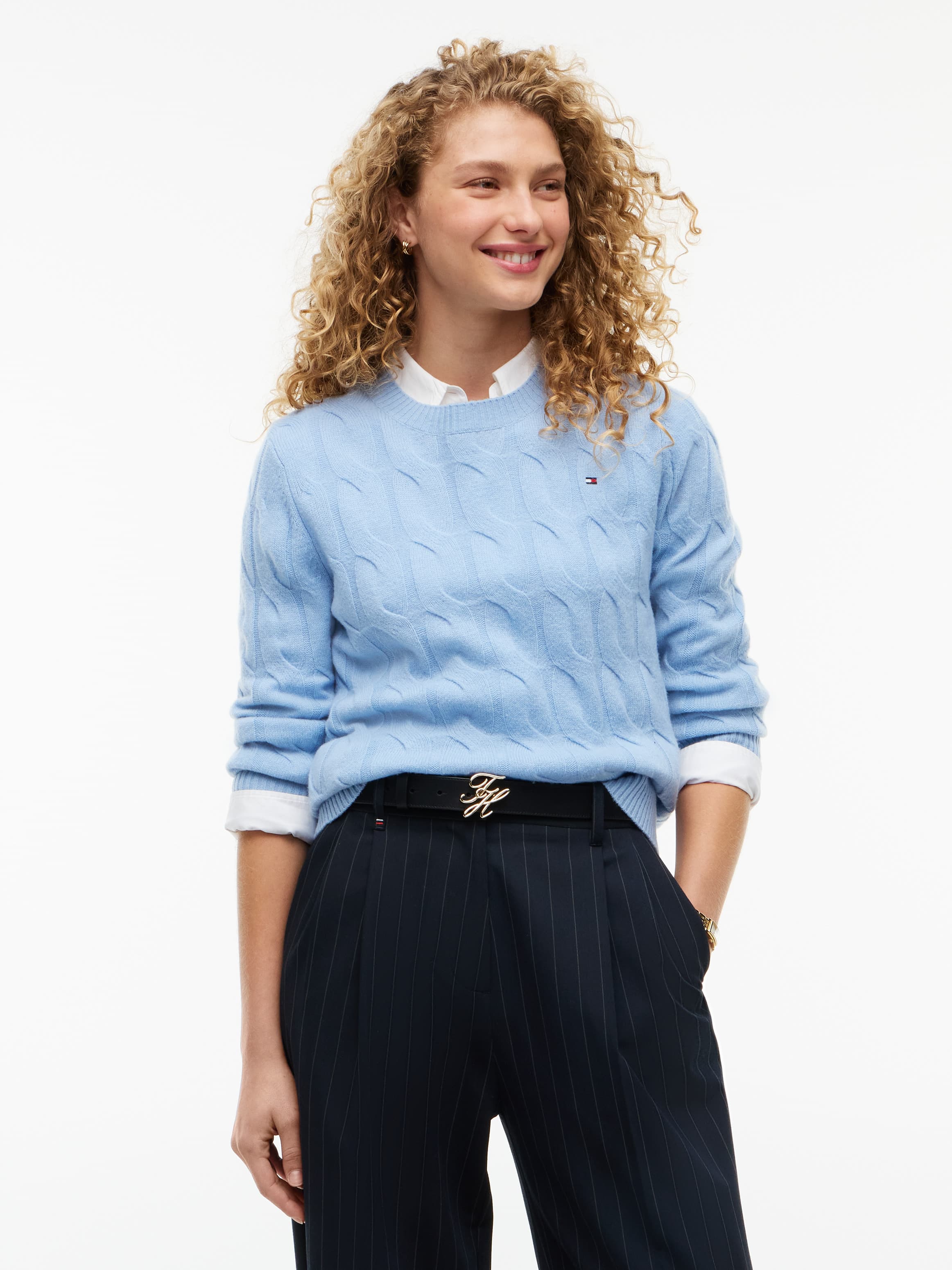 Pure Wool Chain Cable Knit Jumper