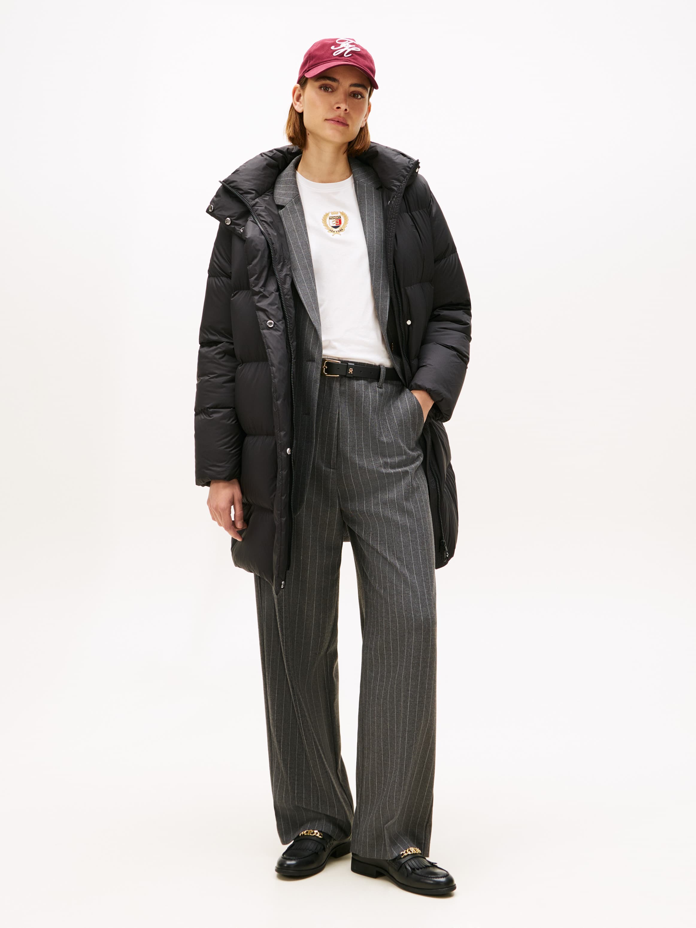 Water Repellent Down Hooded Coat