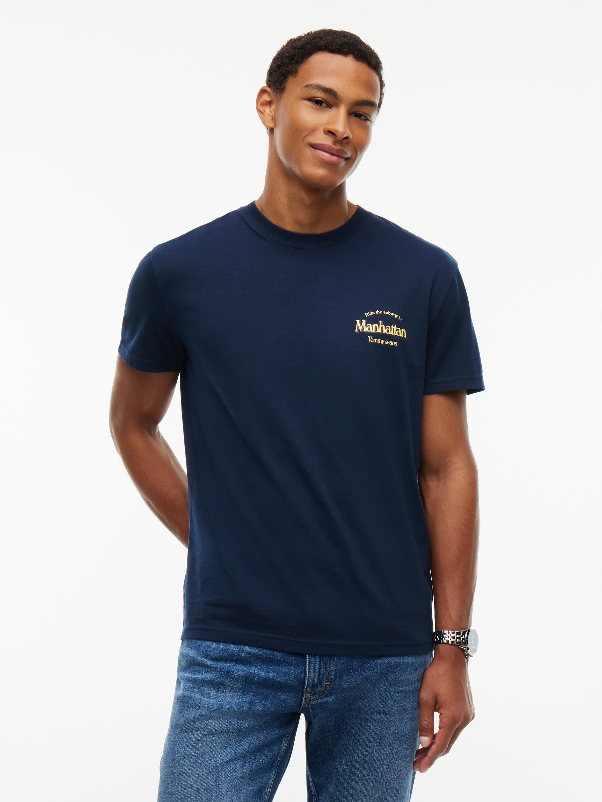 Back Graphic Jersey Crew Neck T-Shirt