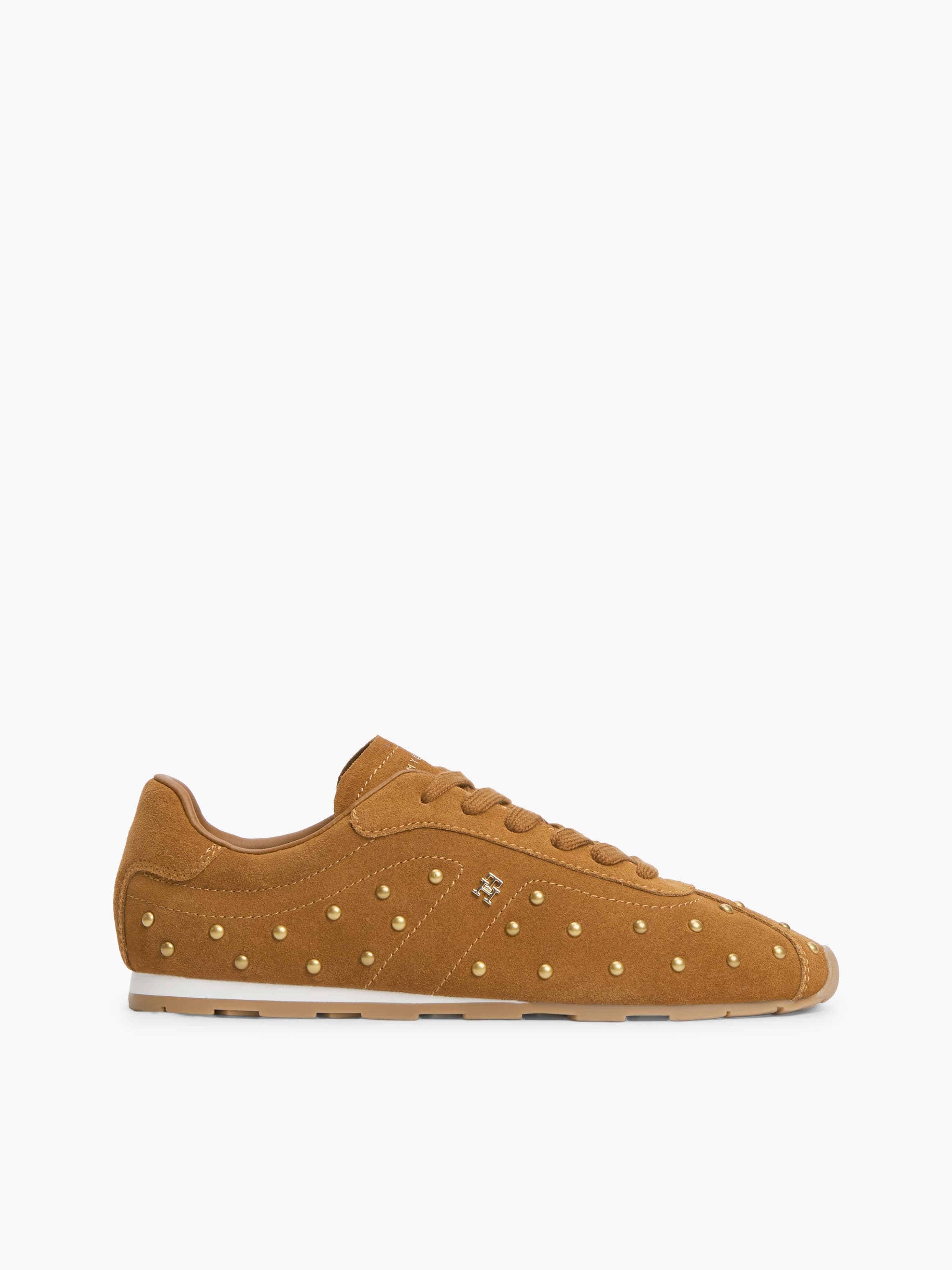 Suede Studded Low Profile Trainers