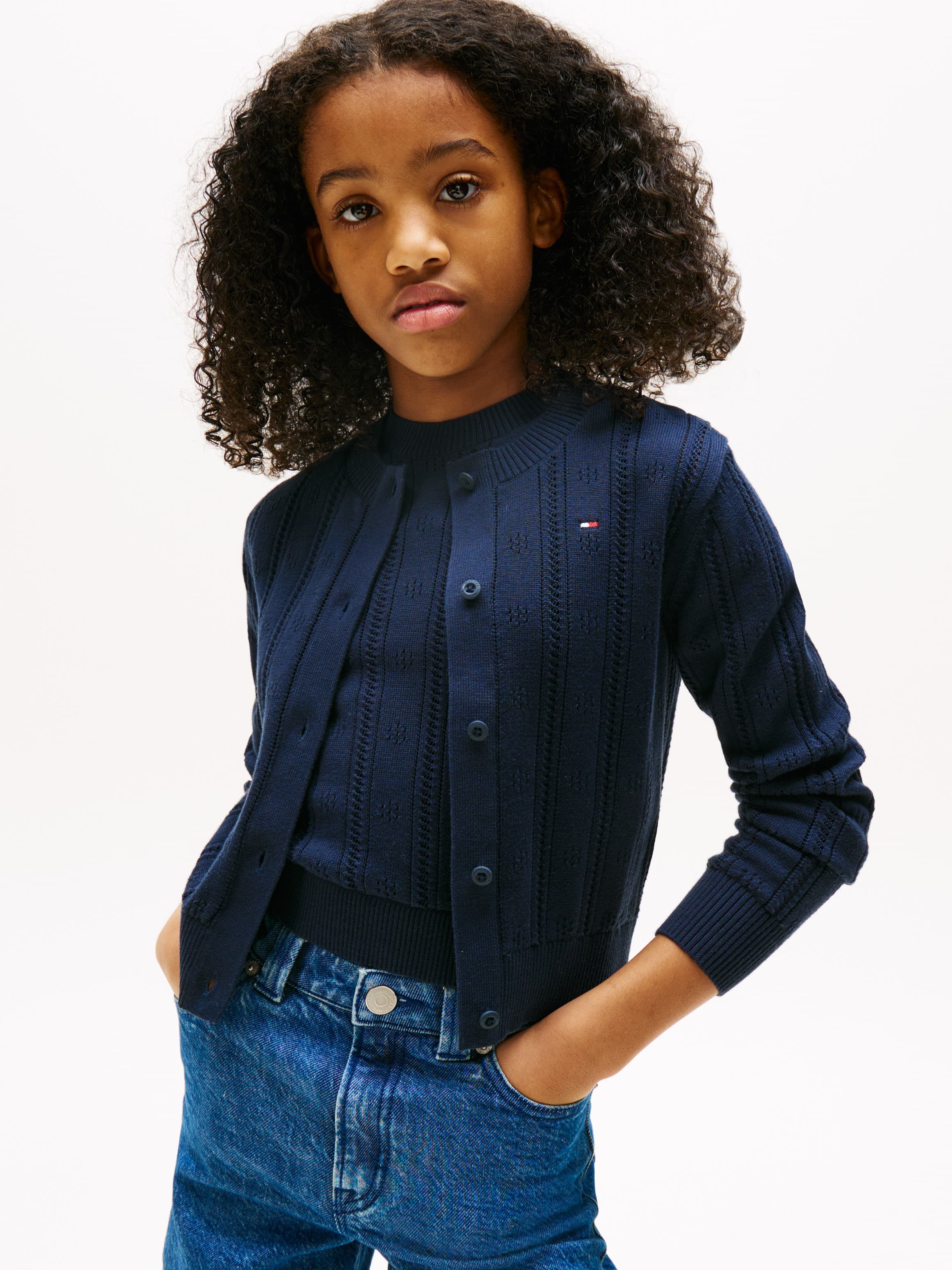 Pointelle Relaxed Cardigan