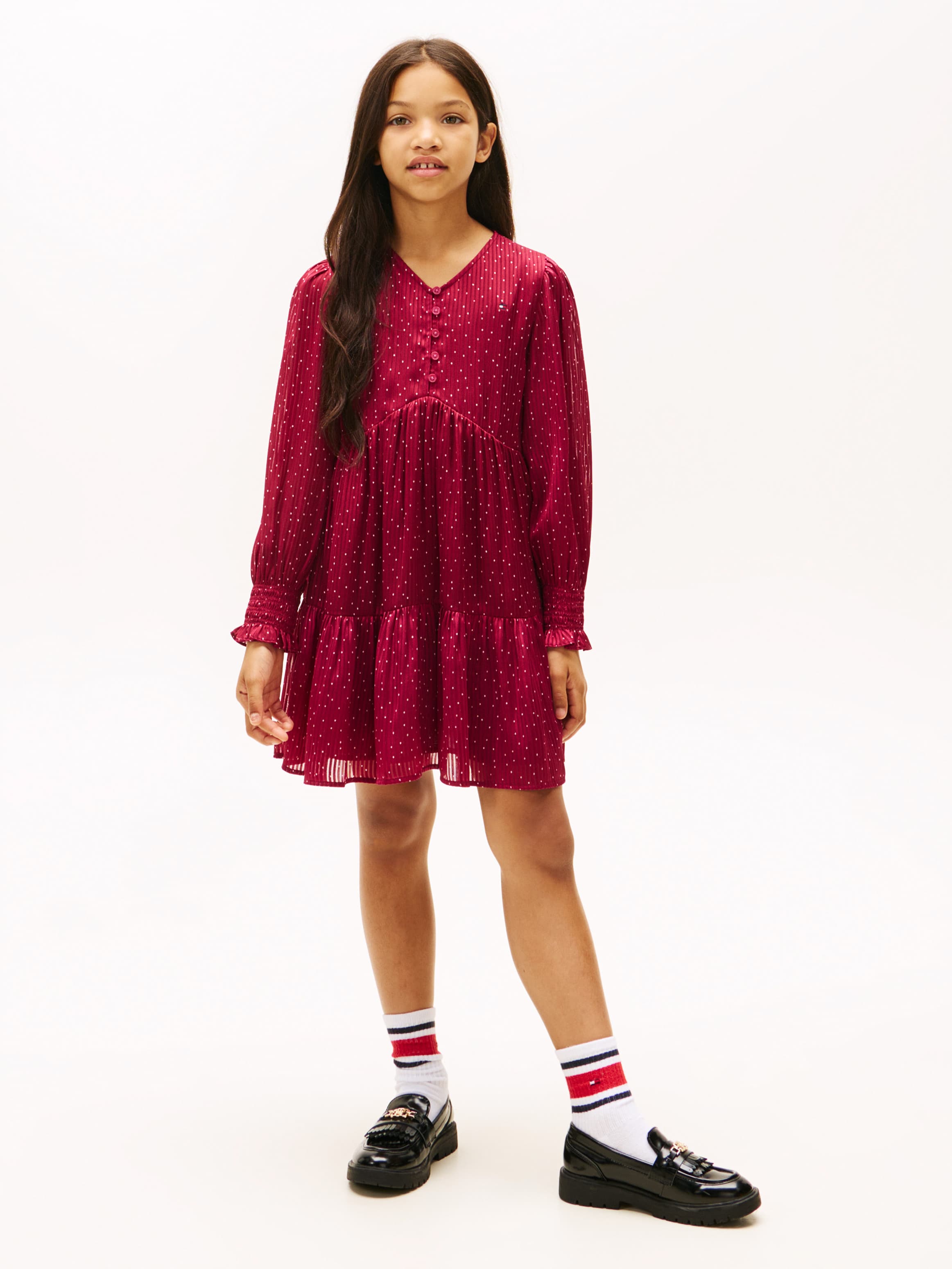 Festive Print Smock Detail A-Line Dress