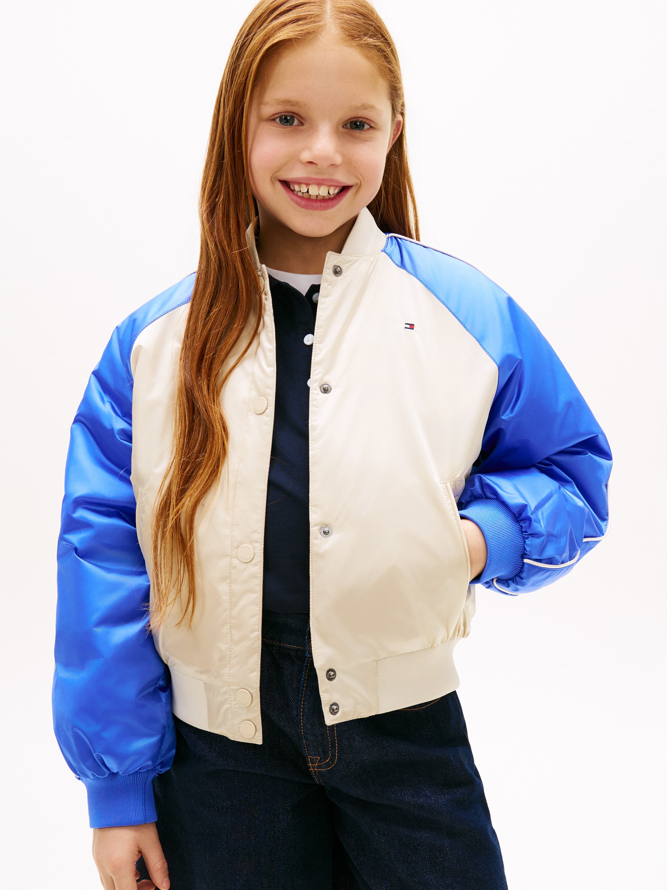 Back Logo Shiny Relaxed Bomber Jacket