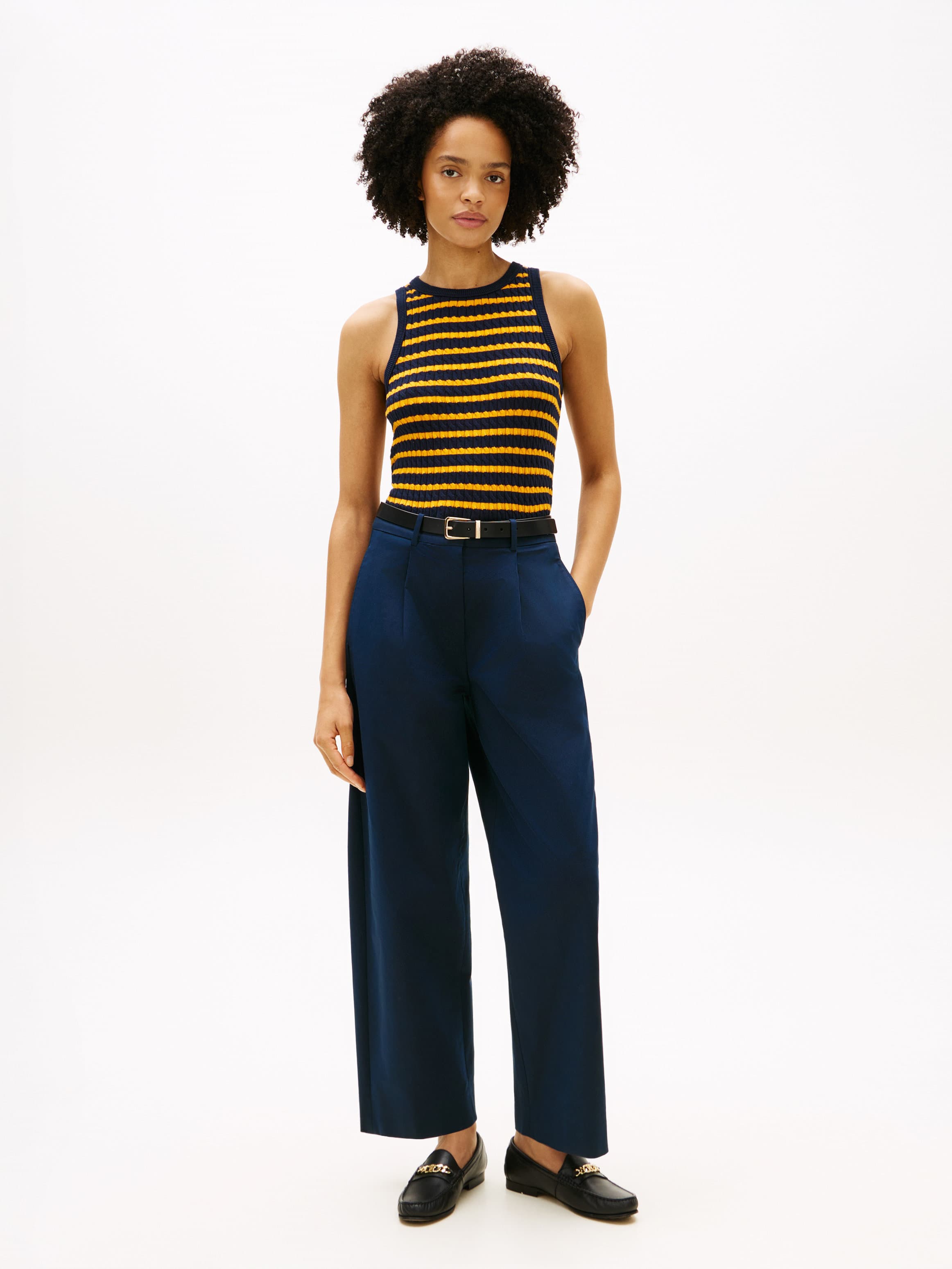 Barrel Leg Mid Rise Chinos