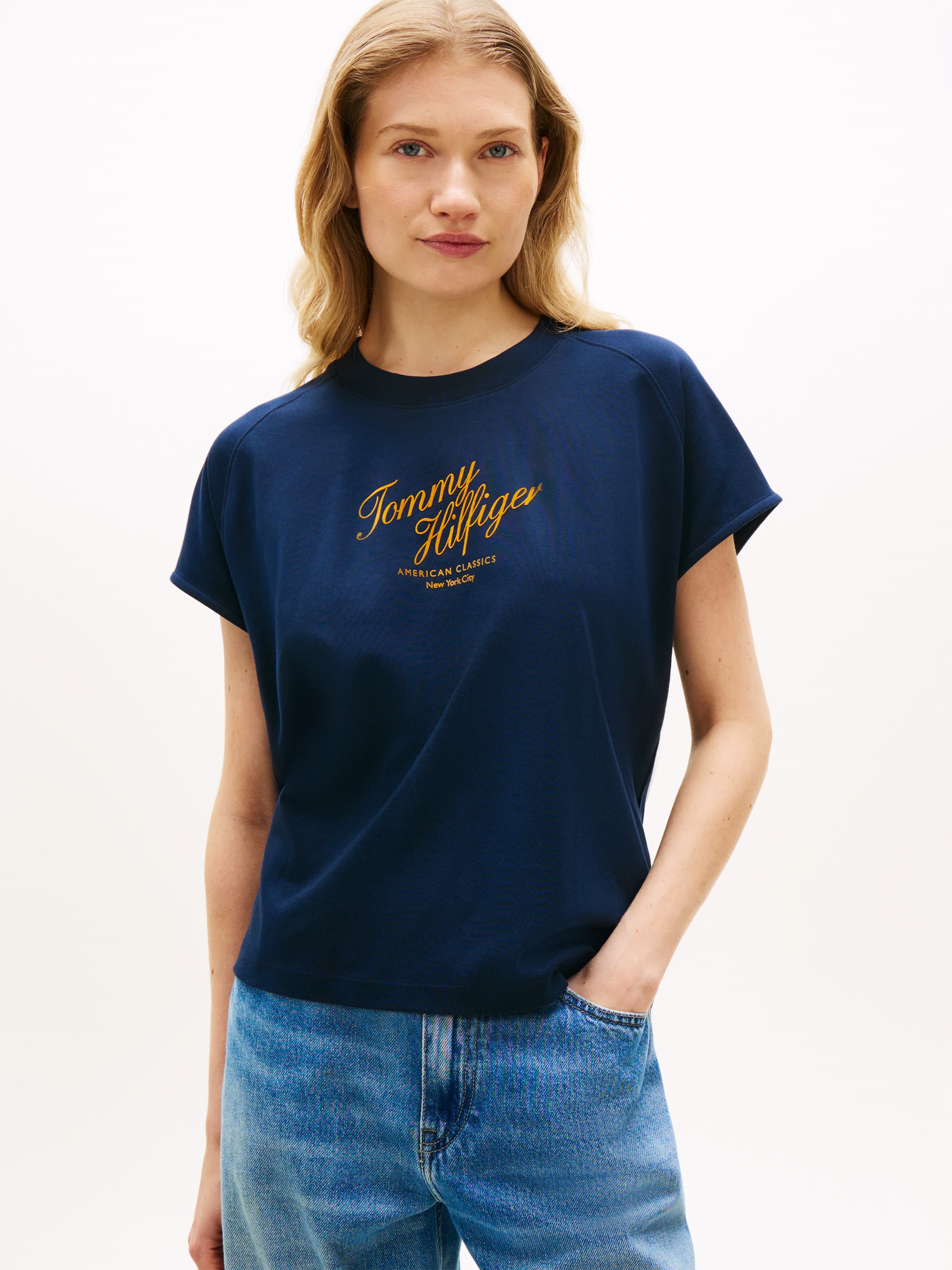Logo Cap Sleeve Relaxed T-Shirt